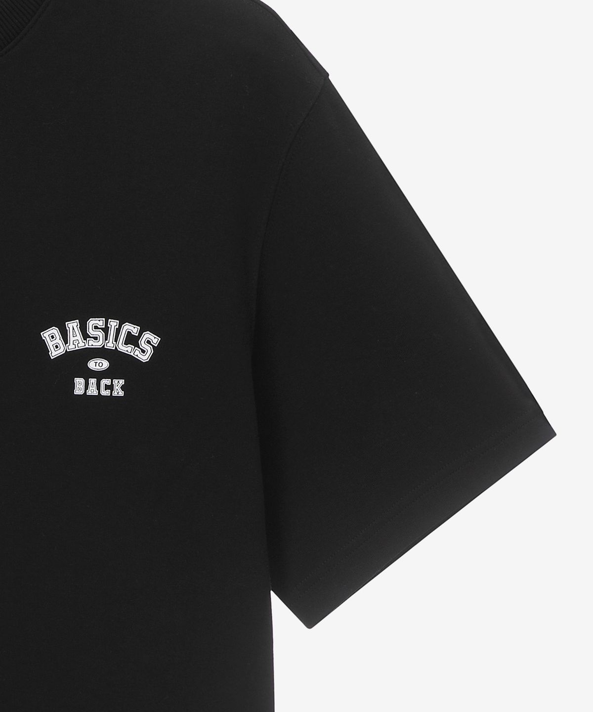 베이직하우스(BASIC HOUSE) UNI 베이직 반팔 맨투맨 블랙 LYTS3101