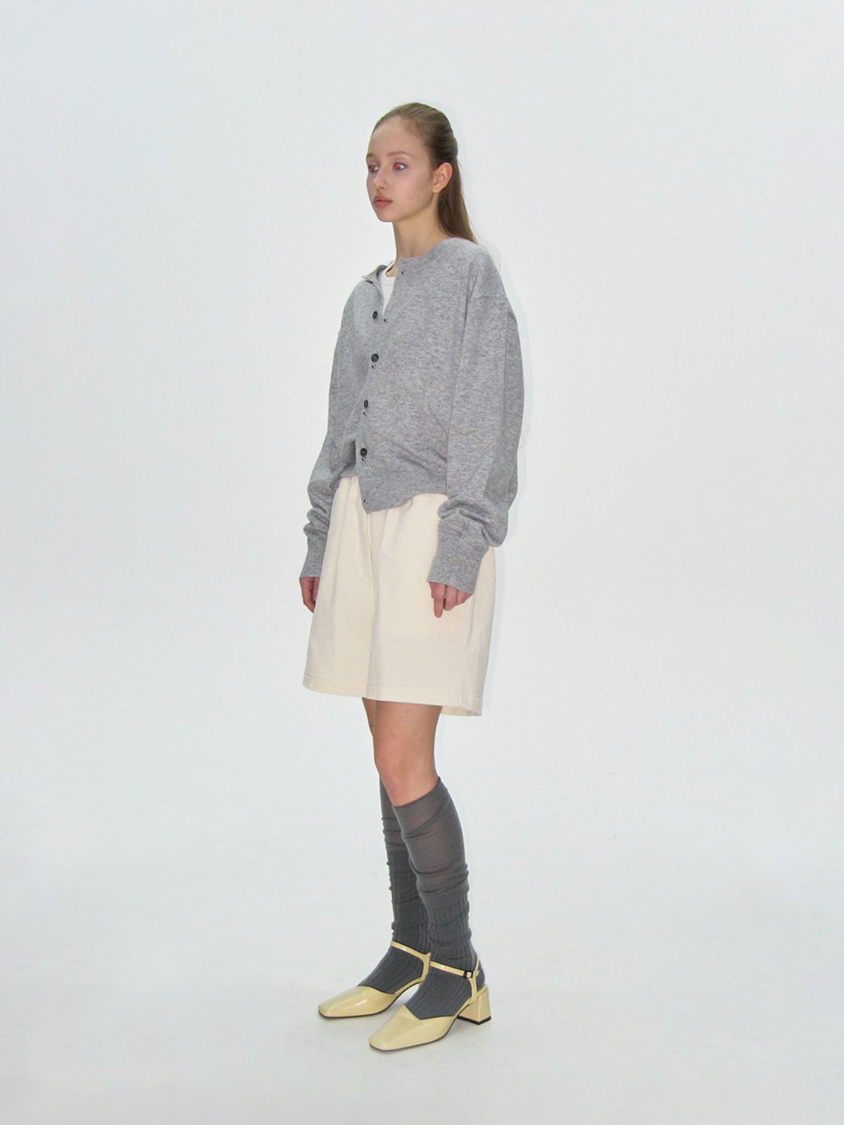 플리즈프로젝트(PLZPROJECT) PIGMENT CORDUROY SHORTS, IVORY