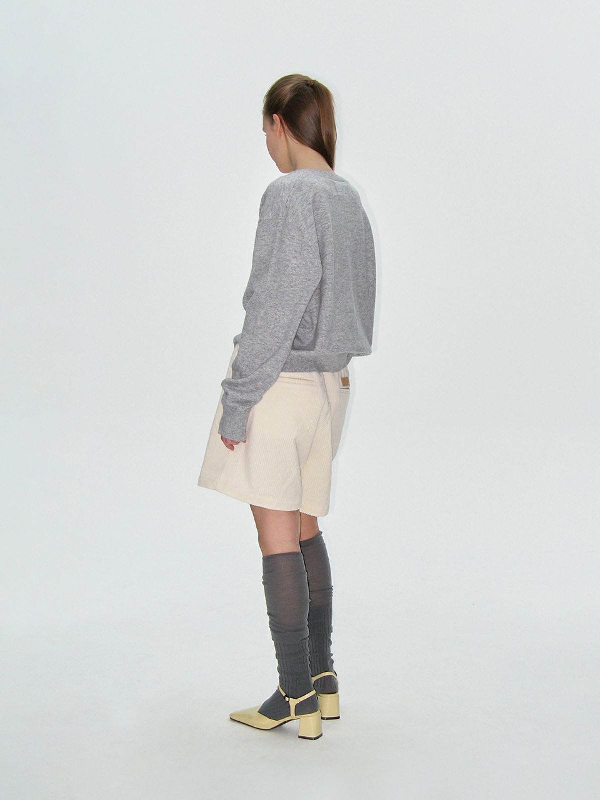 플리즈프로젝트(PLZPROJECT) PIGMENT CORDUROY SHORTS, IVORY