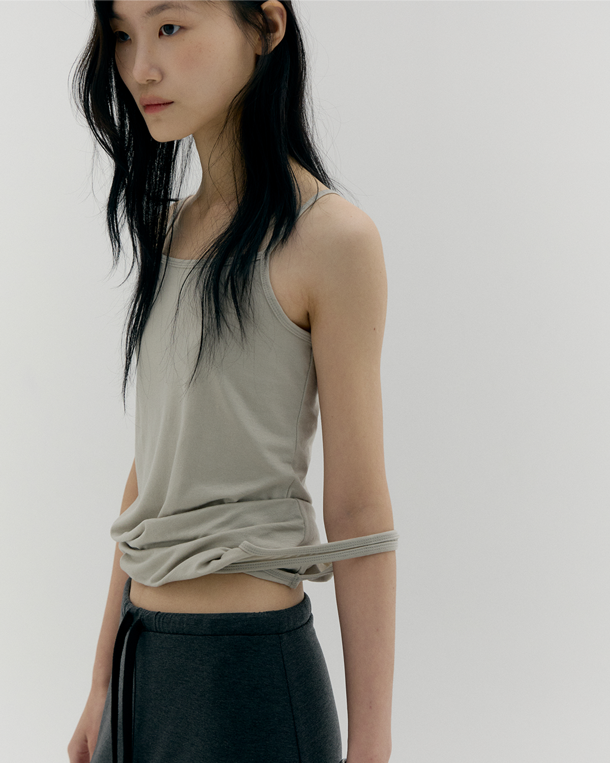 카셀(CACELE) [2nd REORDER] 3 WAY LAYERED SLEEVELESS, LIGHT GRAY