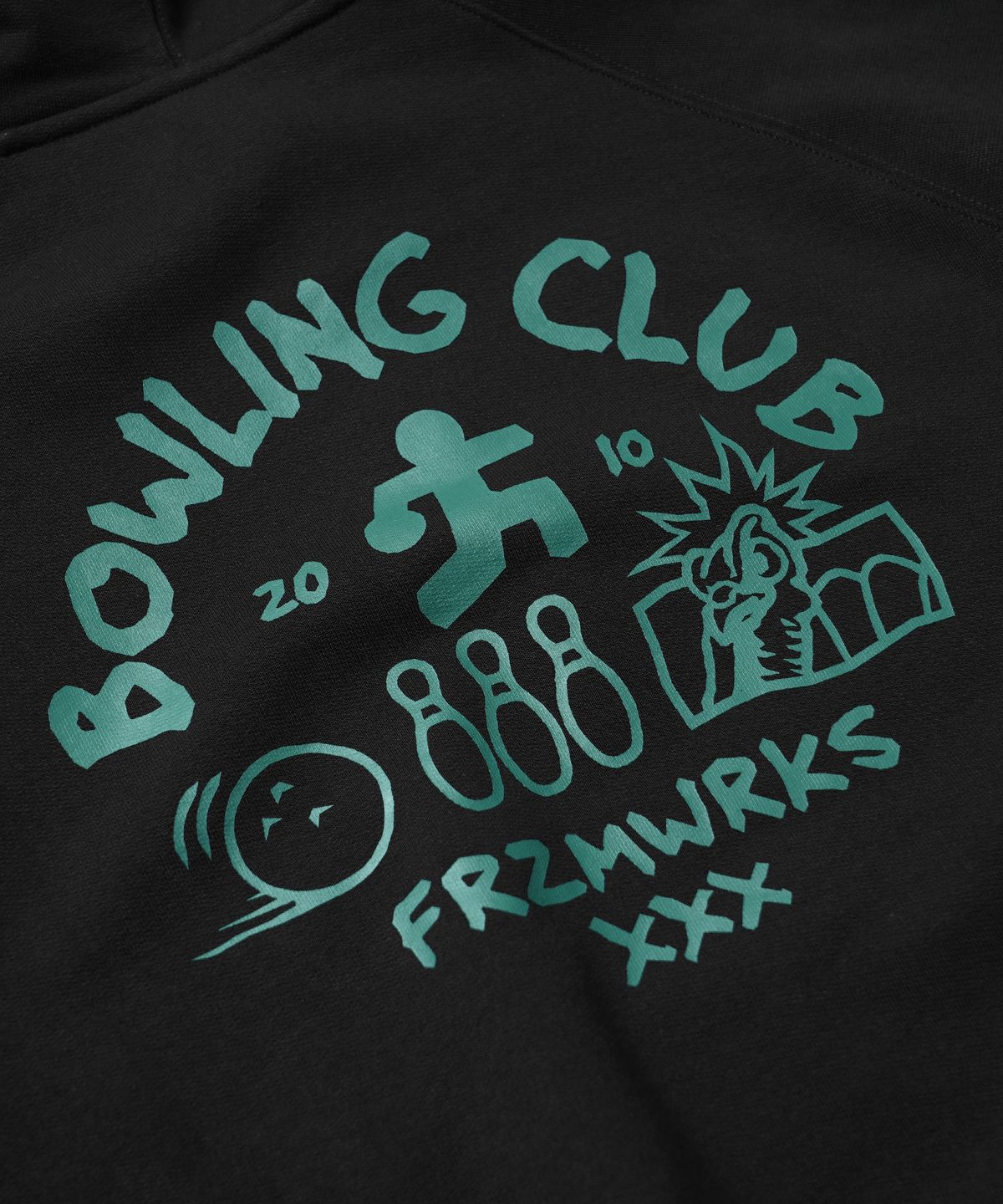 프리즘웍스(FRIZMWORKS) XXX BOWLING CLUB HOODY _ BLACK