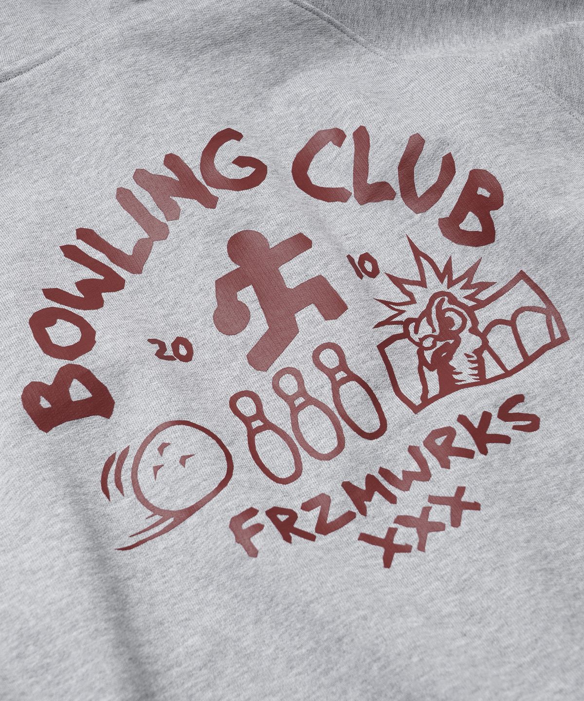 프리즘웍스(FRIZMWORKS) XXX BOWLING CLUB HOODY _ GRAY
