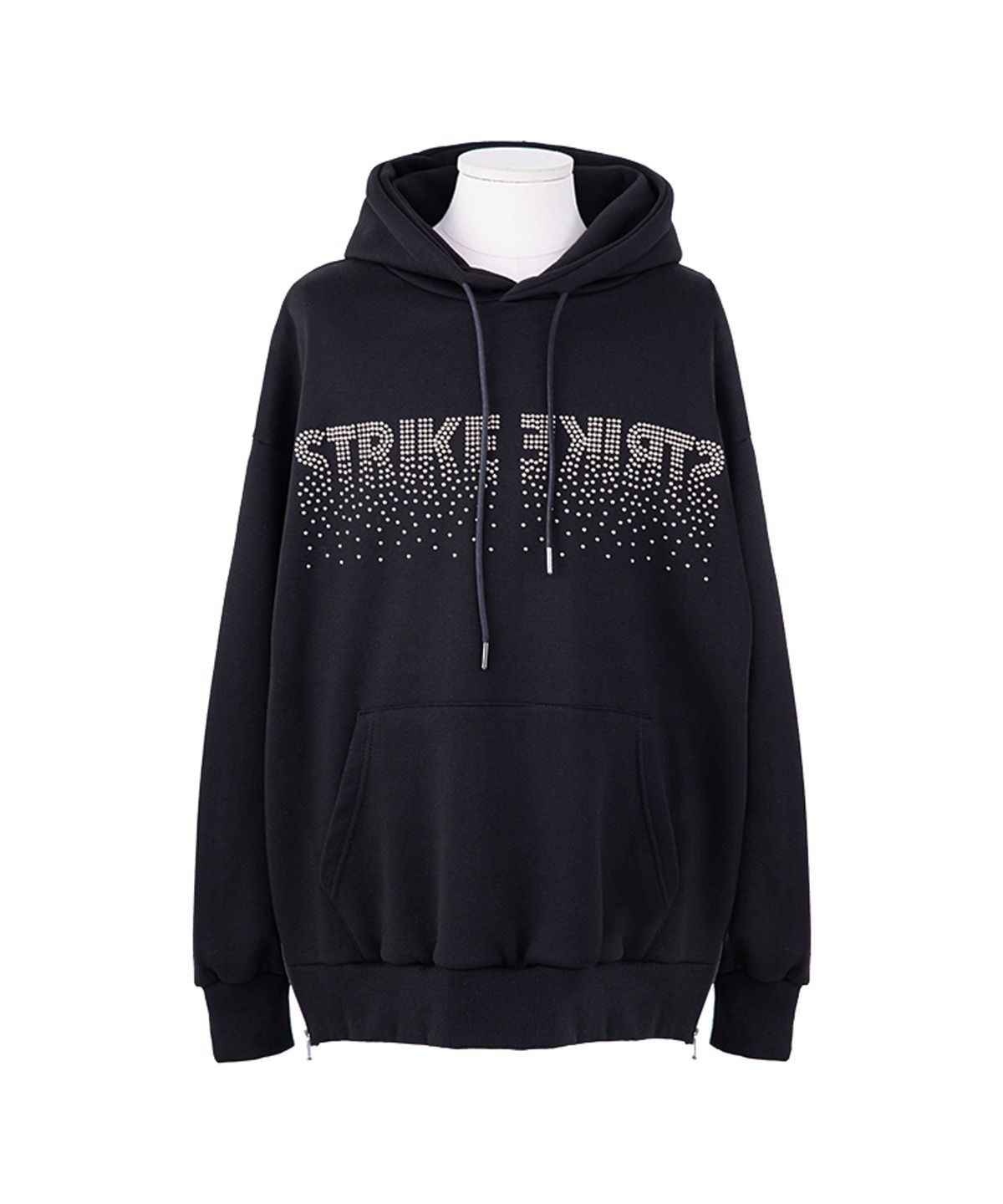 스트라이크(STRIKE) Black Stud Logo Detail Lampo Zip Hoodie