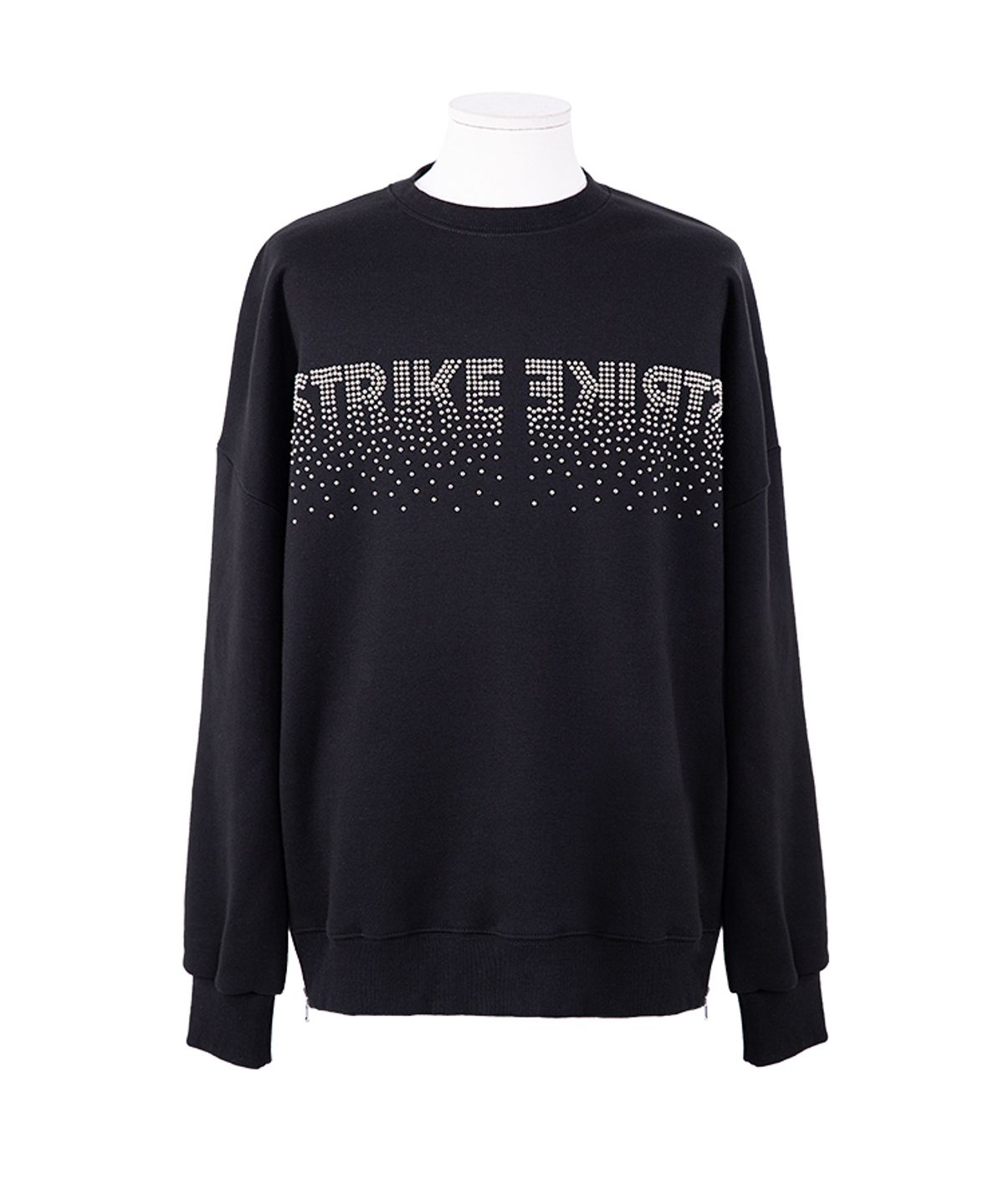 스트라이크(STRIKE) Black Stud Logo Detail Lampo Zip Sweat Shirt