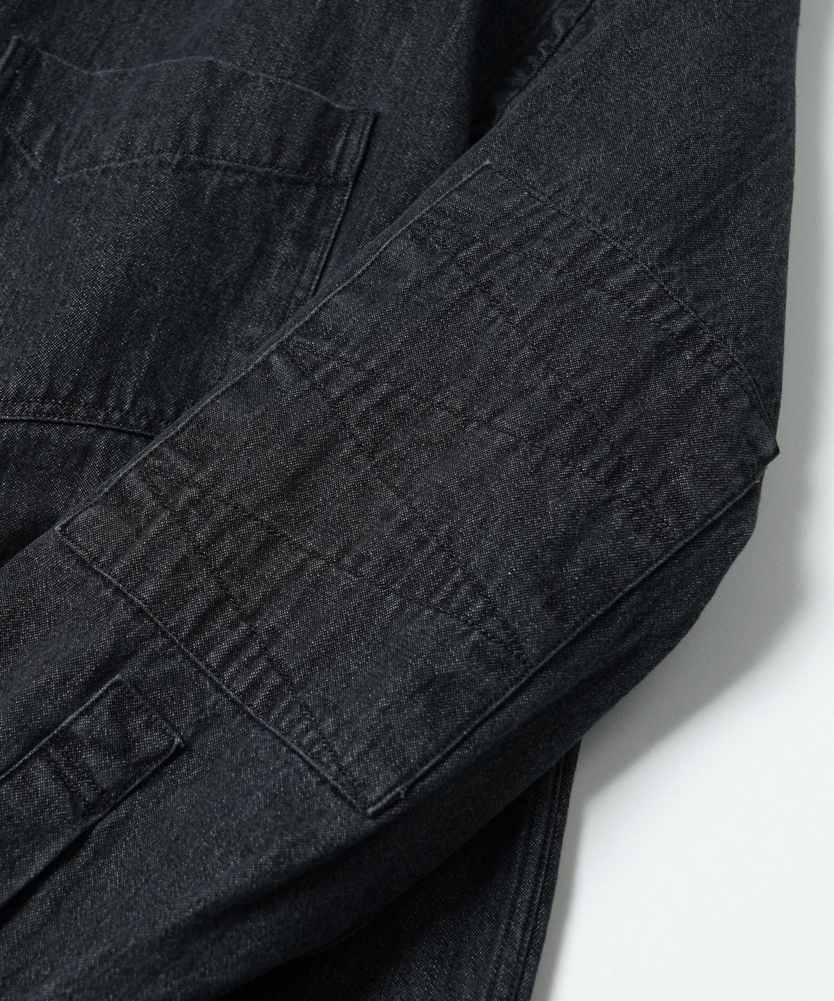 프리즘웍스(FRIZMWORKS) WASHED DENIM WORK SHIRT _ WASHED BLACK