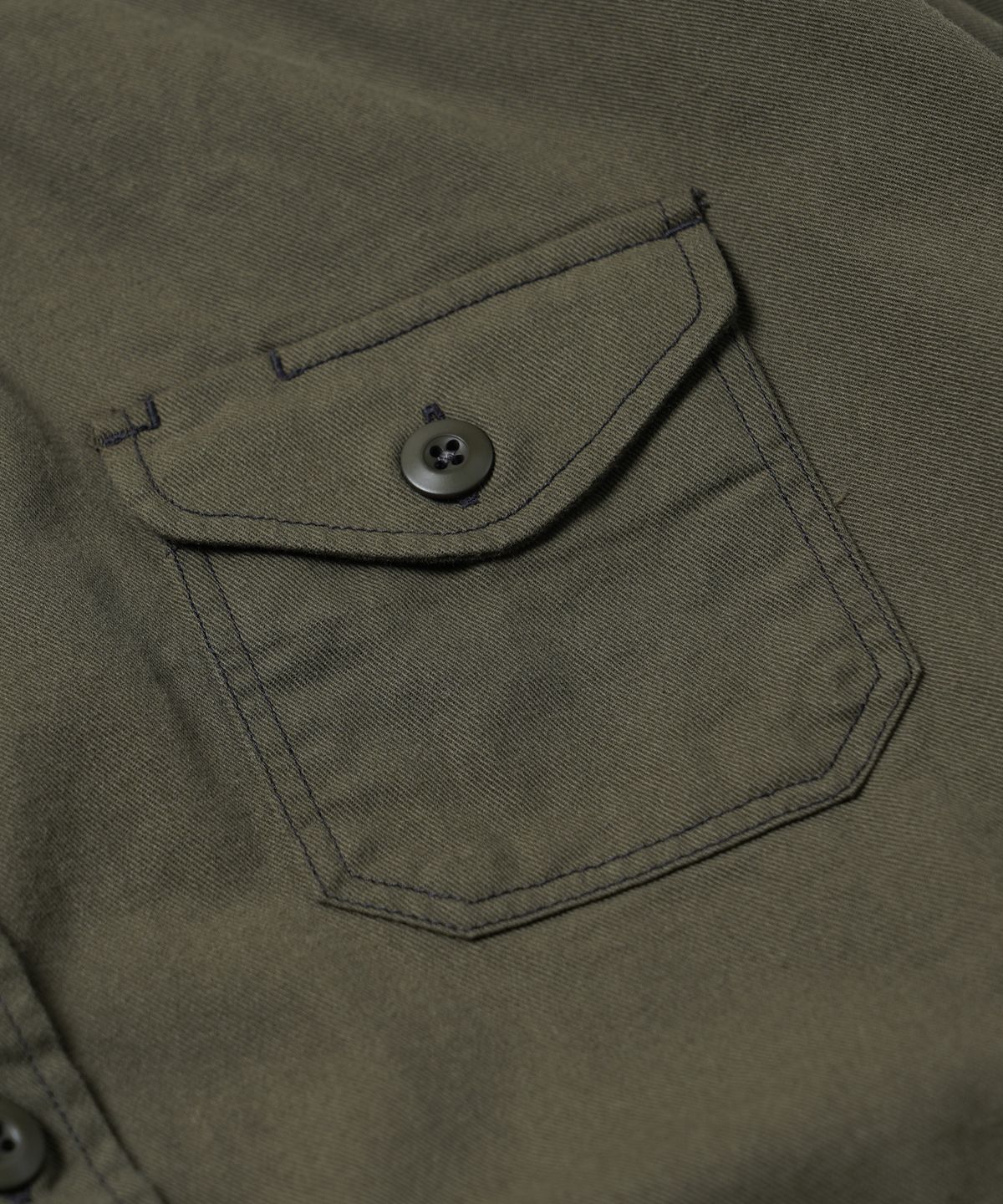 프리즘웍스(FRIZMWORKS) TWILL UTILITY POCKET SHIRT JACKET _ OLIVE