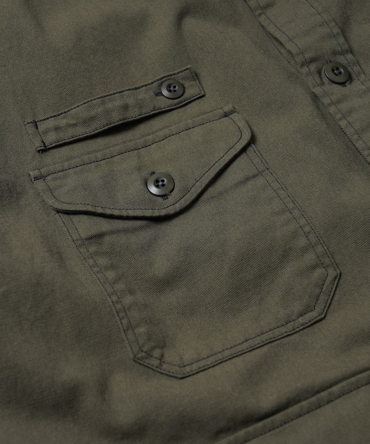 프리즘웍스(FRIZMWORKS) TWILL UTILITY POCKET SHIRT JACKET _ OLIVE