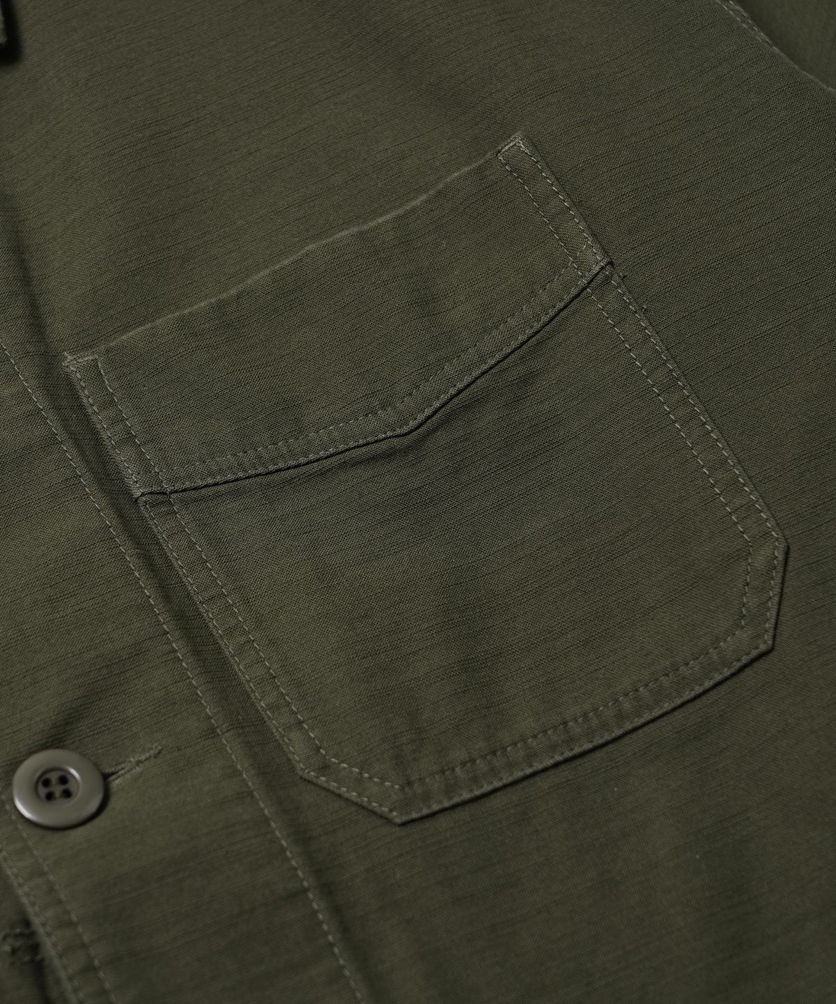 프리즘웍스(FRIZMWORKS) BACKSATIN FRENCH WORK JACKET _ OLIVE