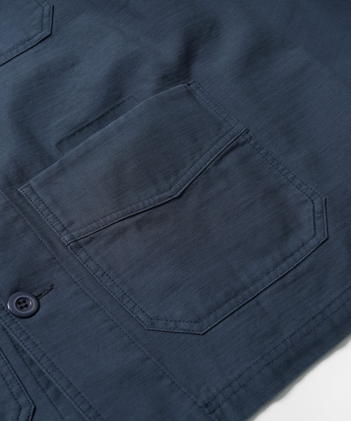 프리즘웍스(FRIZMWORKS) BACKSATIN FRENCH WORK JACKET _ VINTAGE BLUE