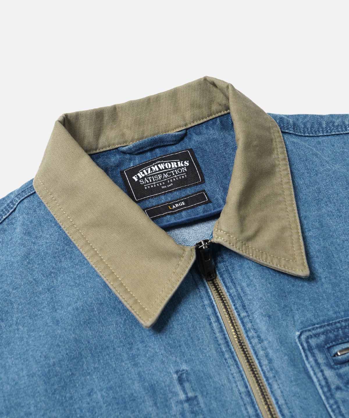 프리즘웍스(FRIZMWORKS) DENIM ZIP UP WORK JACKET _ LIGHT BLUE