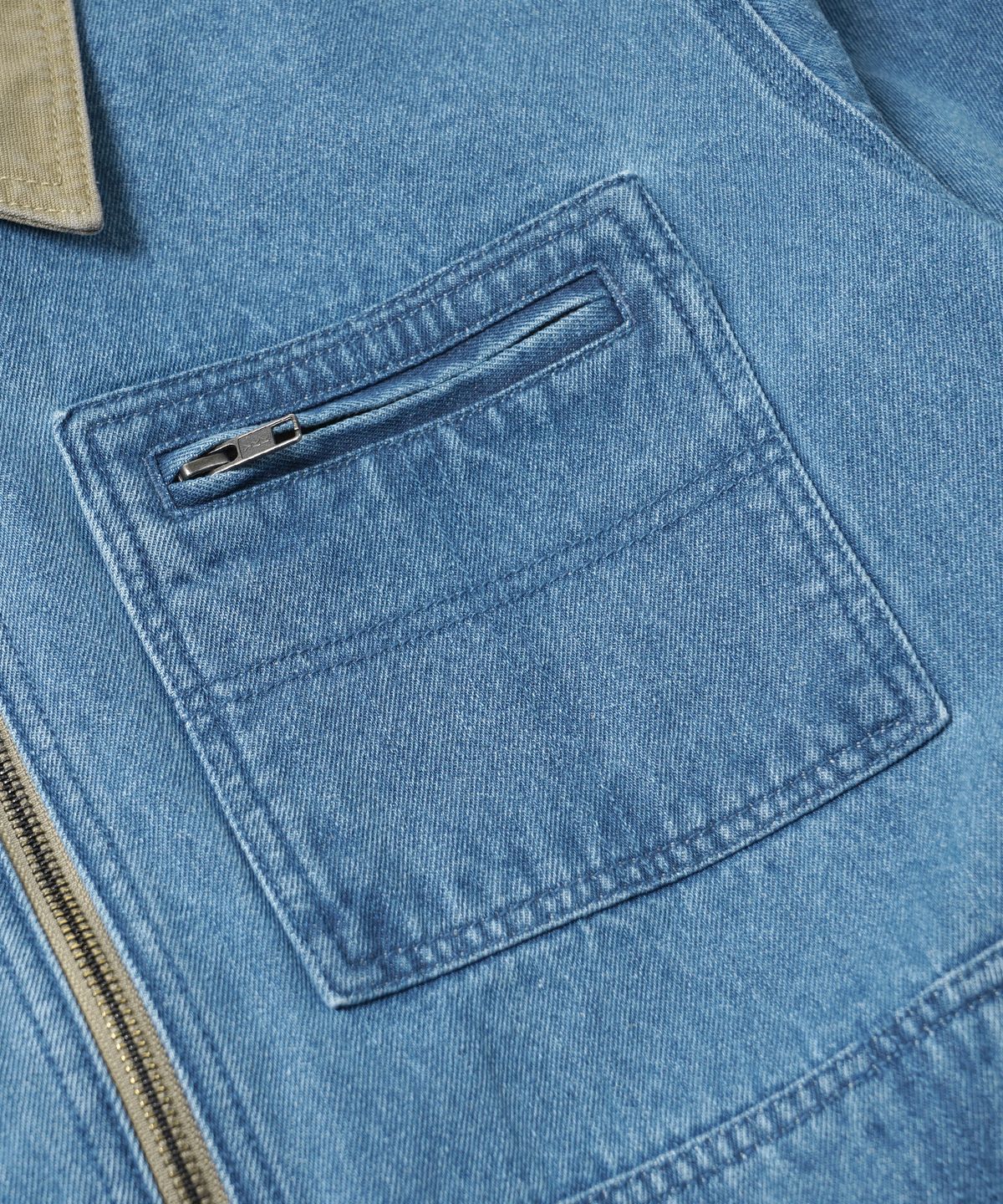 프리즘웍스(FRIZMWORKS) DENIM ZIP UP WORK JACKET _ LIGHT BLUE