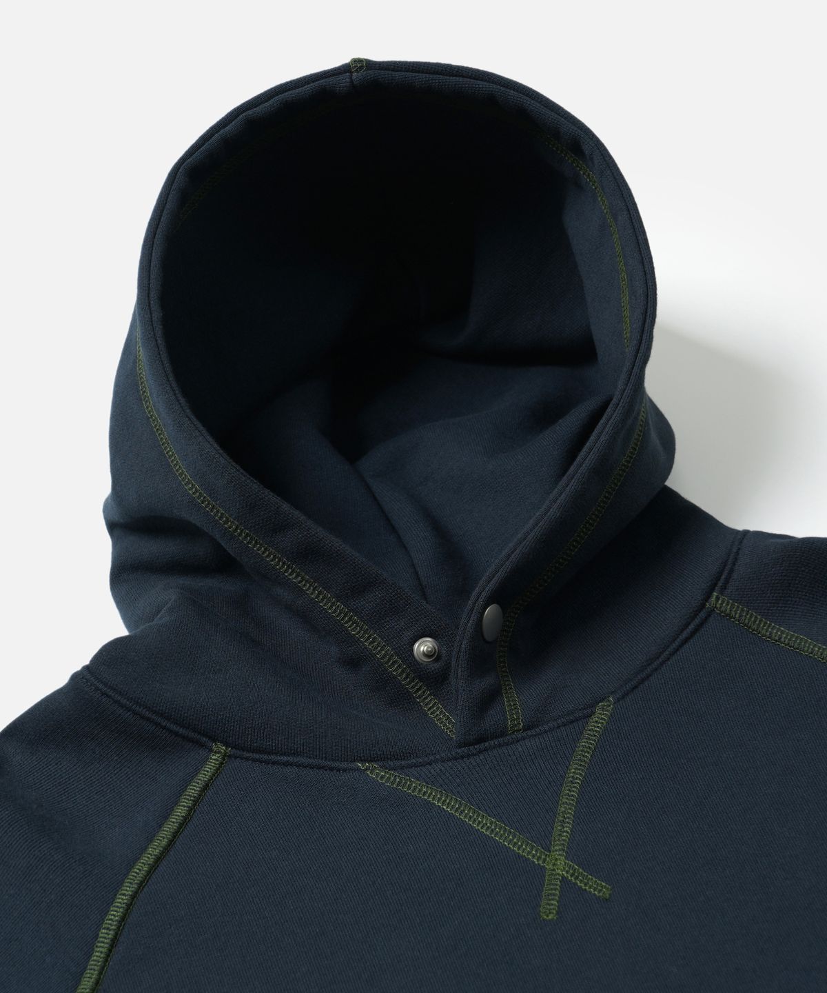 프리즘웍스(FRIZMWORKS) COVER STITCH PULLOVER HOODY _ NAVY