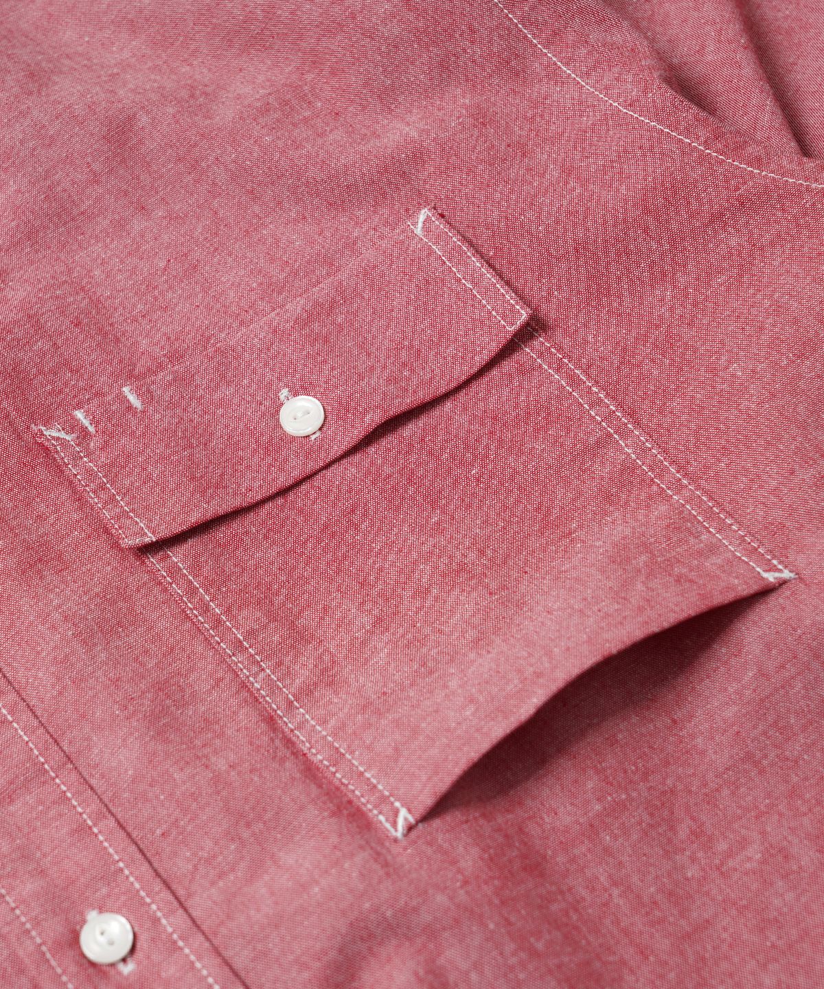프리즘웍스(FRIZMWORKS) CIGARETTE POCKET CHAMBRAY SHIRT _ RED