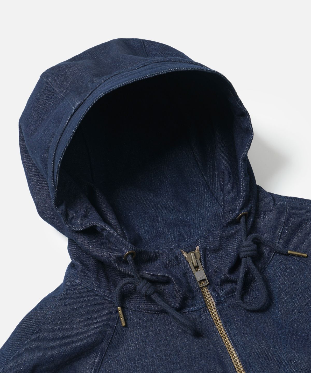 프리즘웍스(FRIZMWORKS) WASHED DENIM HOODED PARKA _ INDIGO