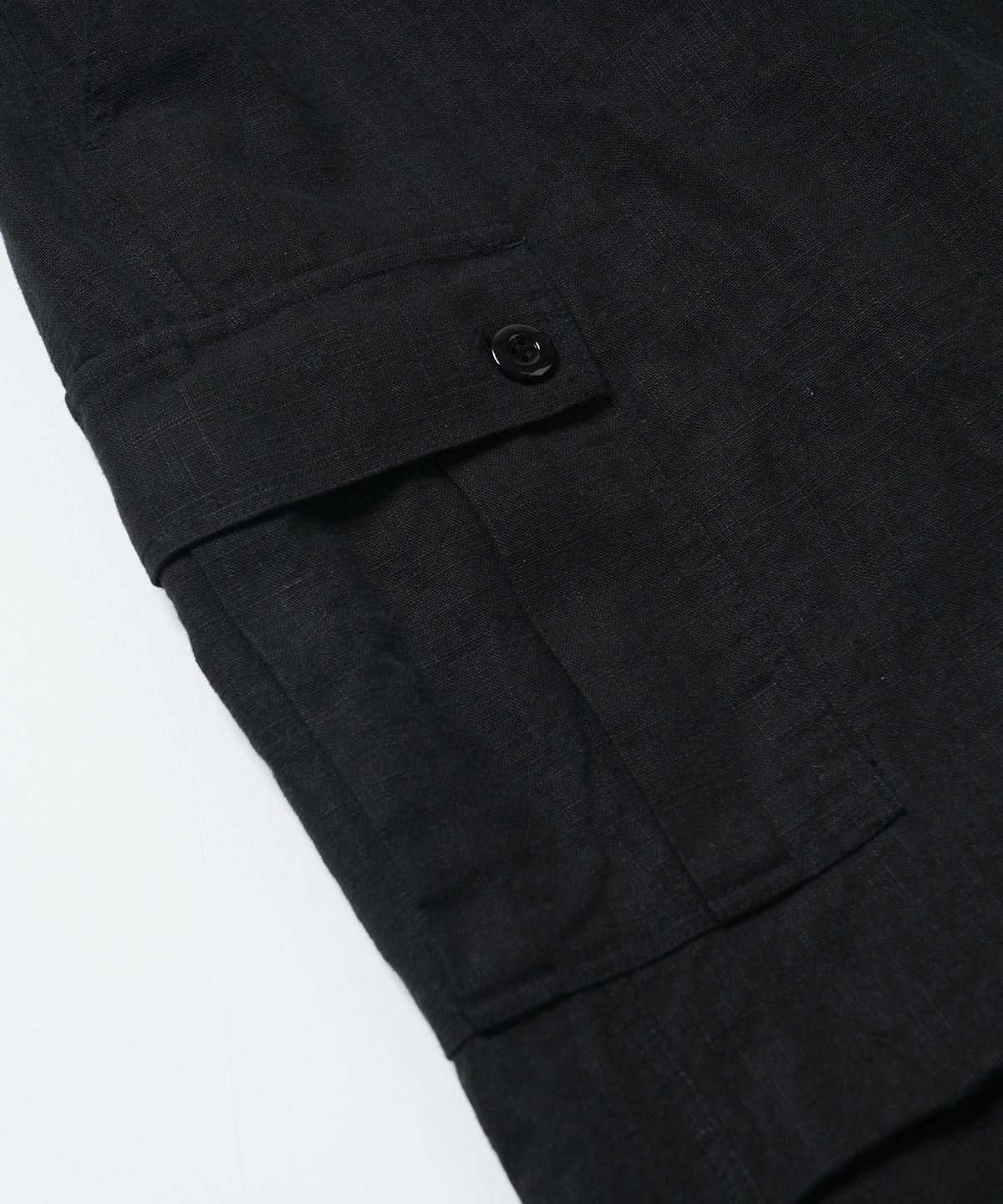 프리즘웍스(FRIZMWORKS) LINEN CARGO PARACHUTE PANTS _ BLACK