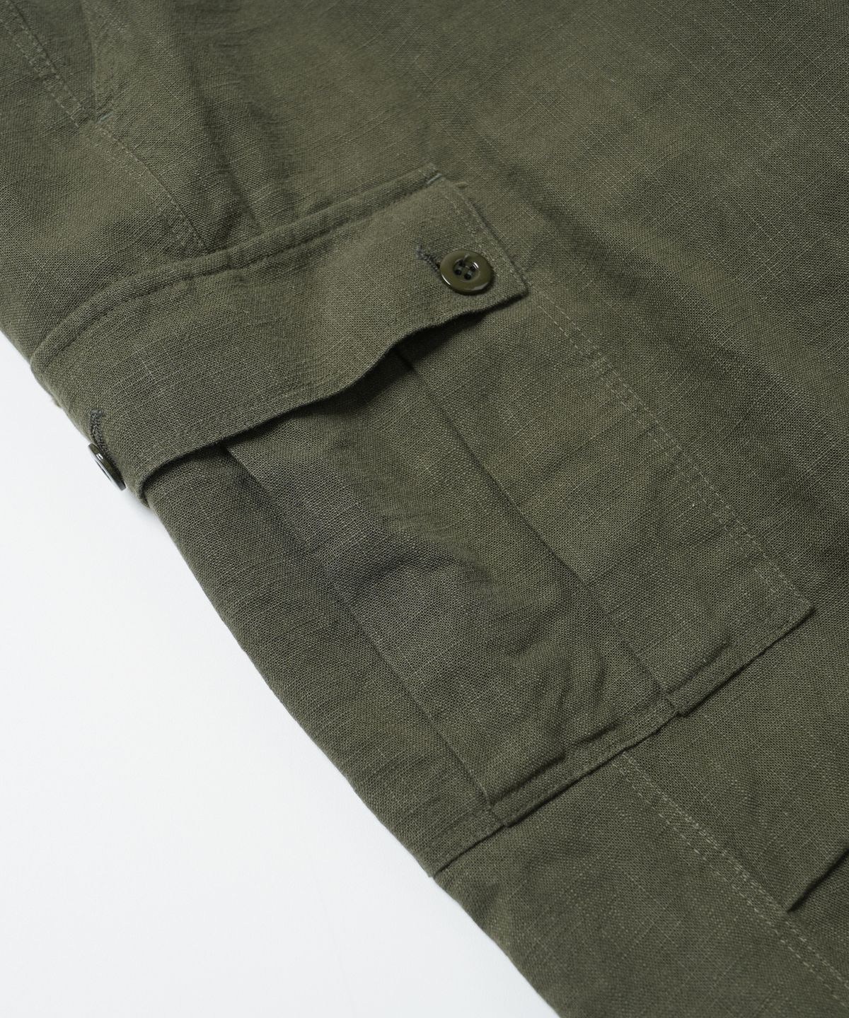 프리즘웍스(FRIZMWORKS) LINEN CARGO PARACHUTE PANTS _ OLIVE