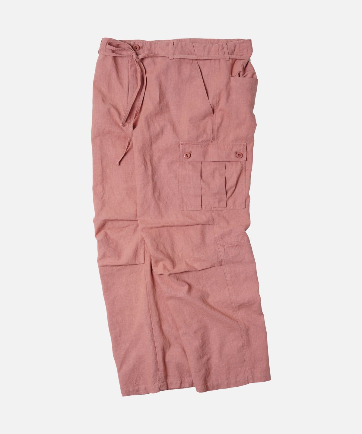 프리즘웍스(FRIZMWORKS) LINEN CARGO PARACHUTE PANTS _ INDIAN PINK