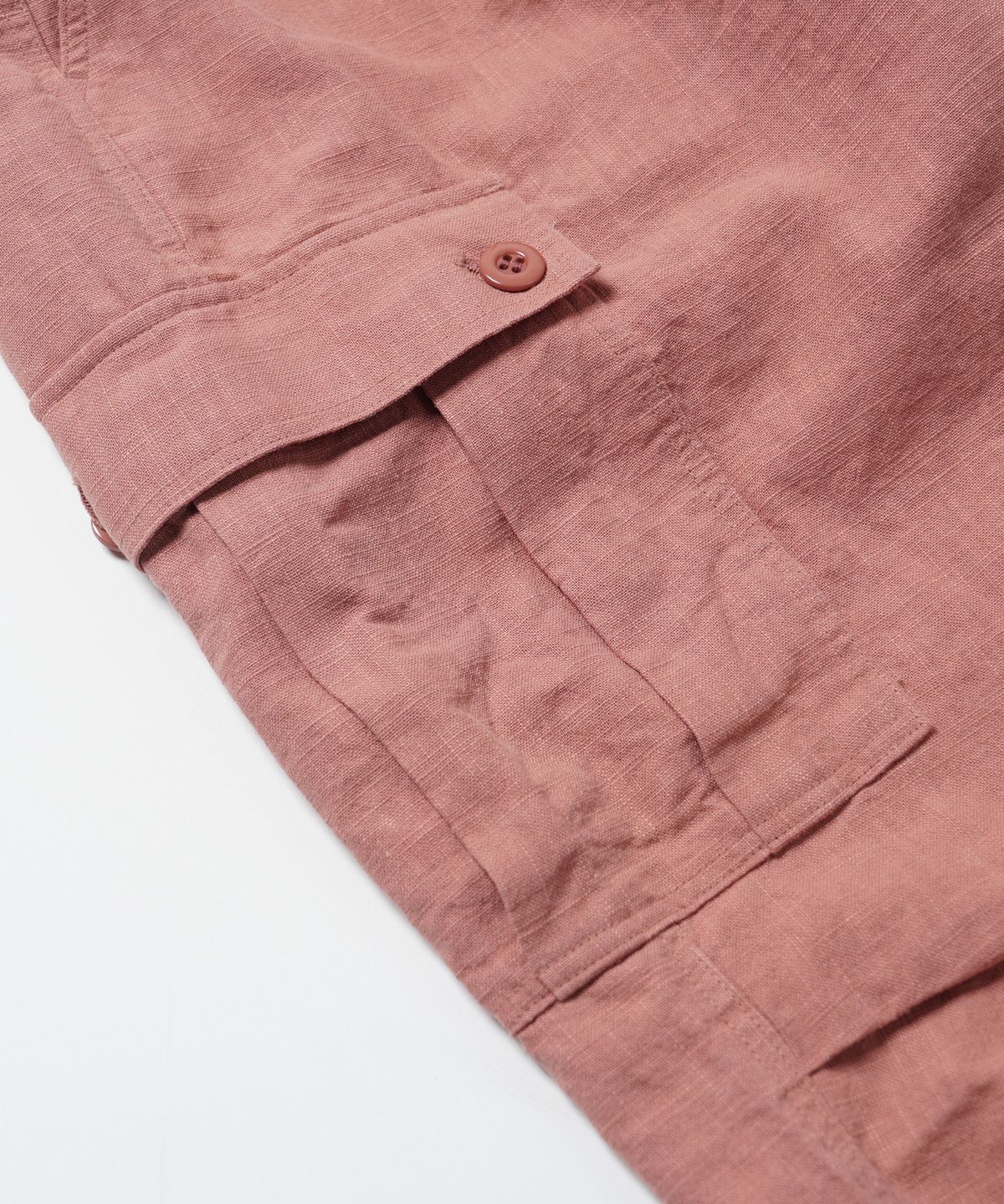 프리즘웍스(FRIZMWORKS) LINEN CARGO PARACHUTE PANTS _ INDIAN PINK