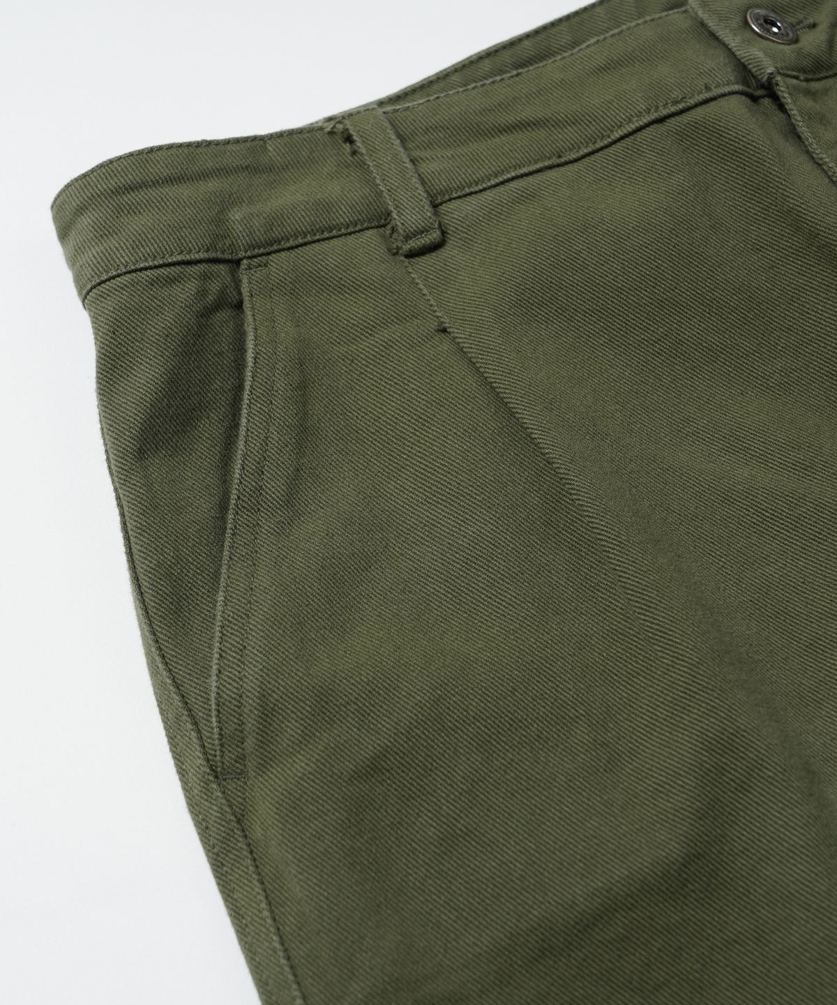 프리즘웍스(FRIZMWORKS) WASHED COTTON ONE TUCK PANTS _ OLIVE