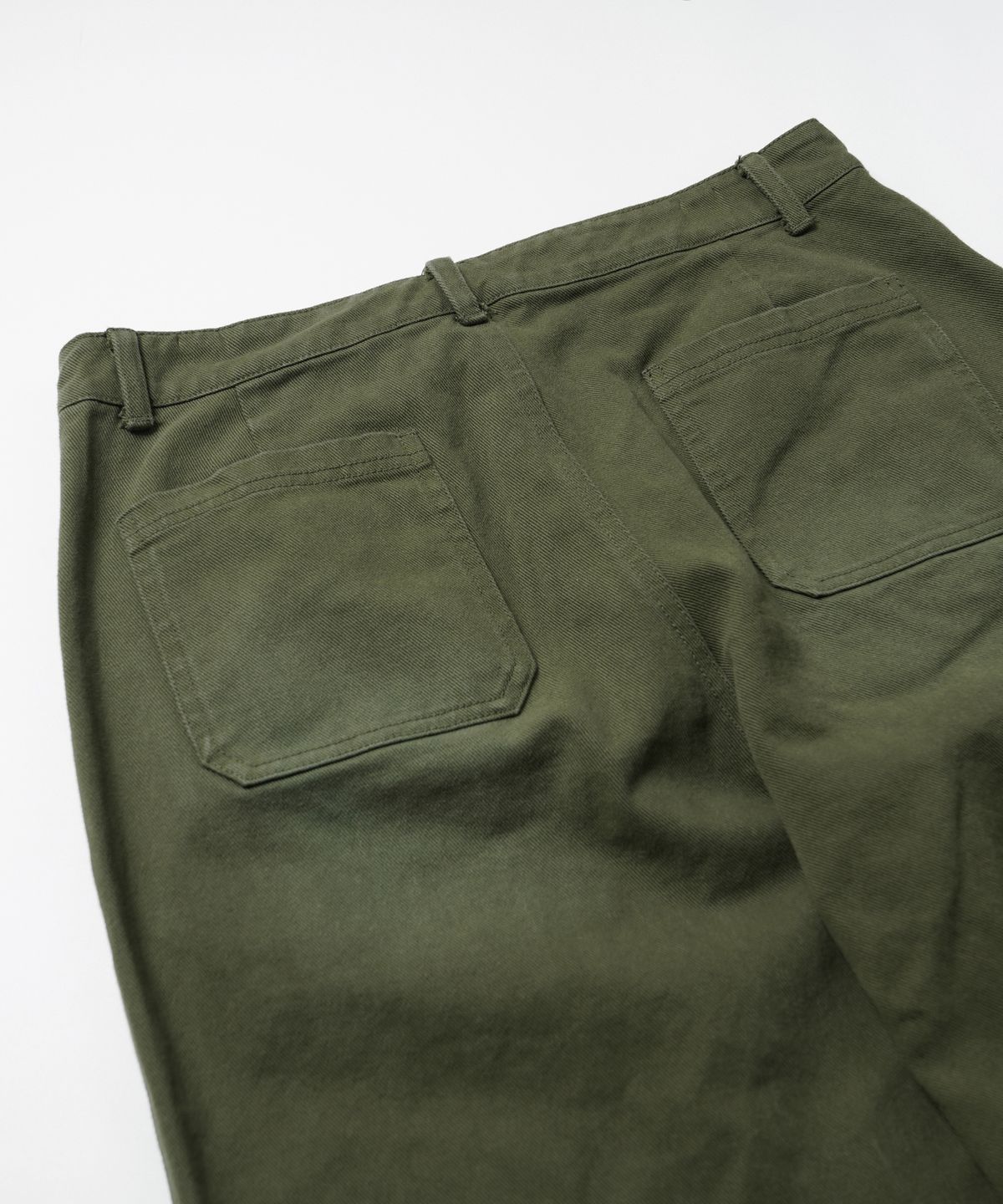 프리즘웍스(FRIZMWORKS) WASHED COTTON ONE TUCK PANTS _ OLIVE