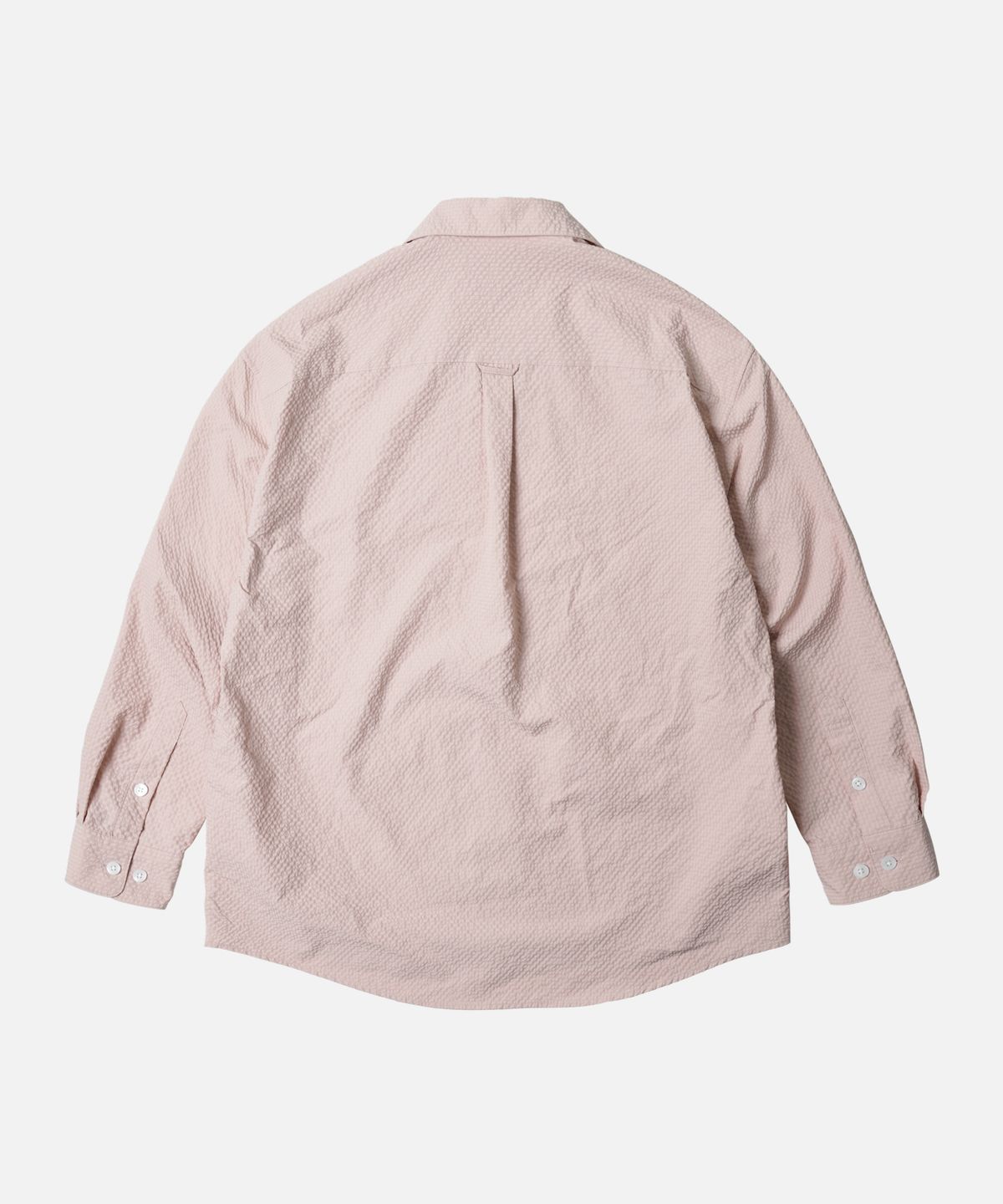 프리즘웍스(FRIZMWORKS) OPEN COLLAR SOLID SEERSUCKER SHIRT _ LIGHT PINK