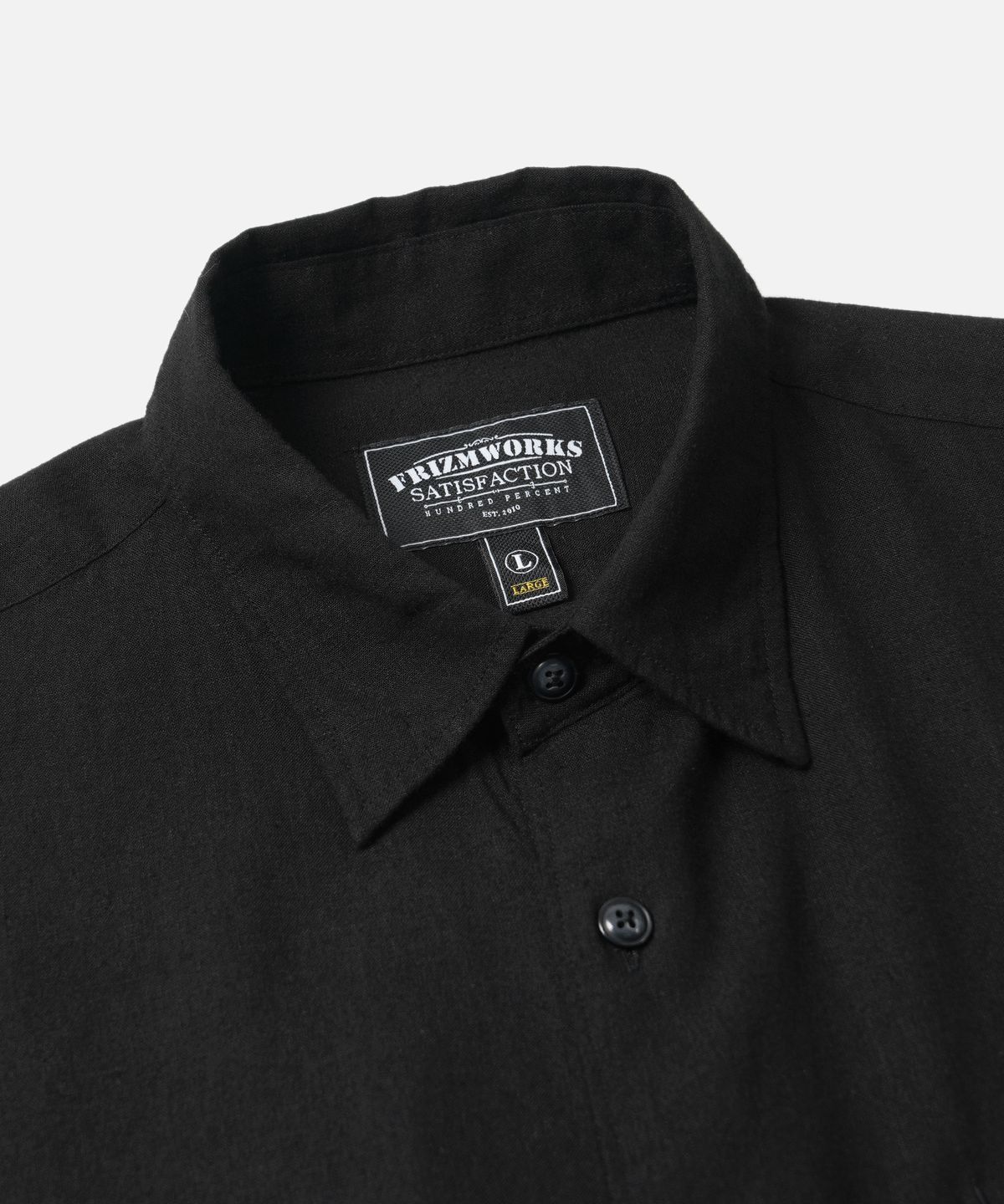 프리즘웍스(FRIZMWORKS) SILKY LINEN RELAXED SHIRT _ BLACK