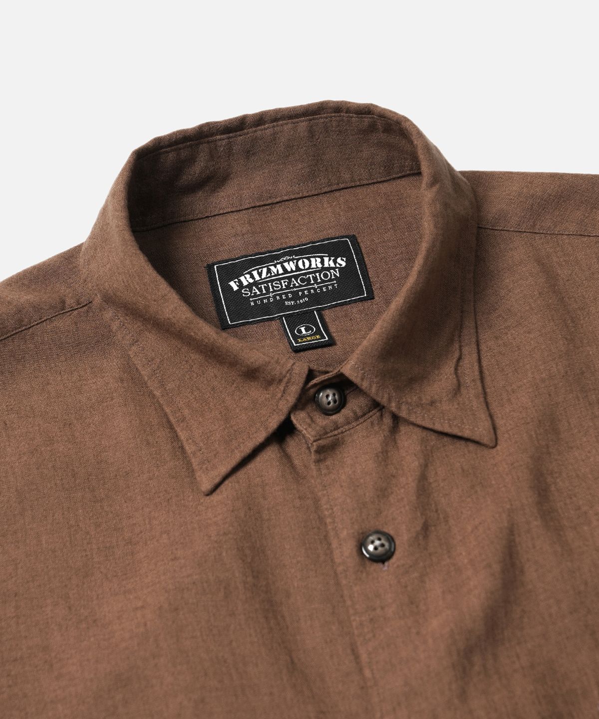 프리즘웍스(FRIZMWORKS) SILKY LINEN RELAXED SHIRT _ BROWN