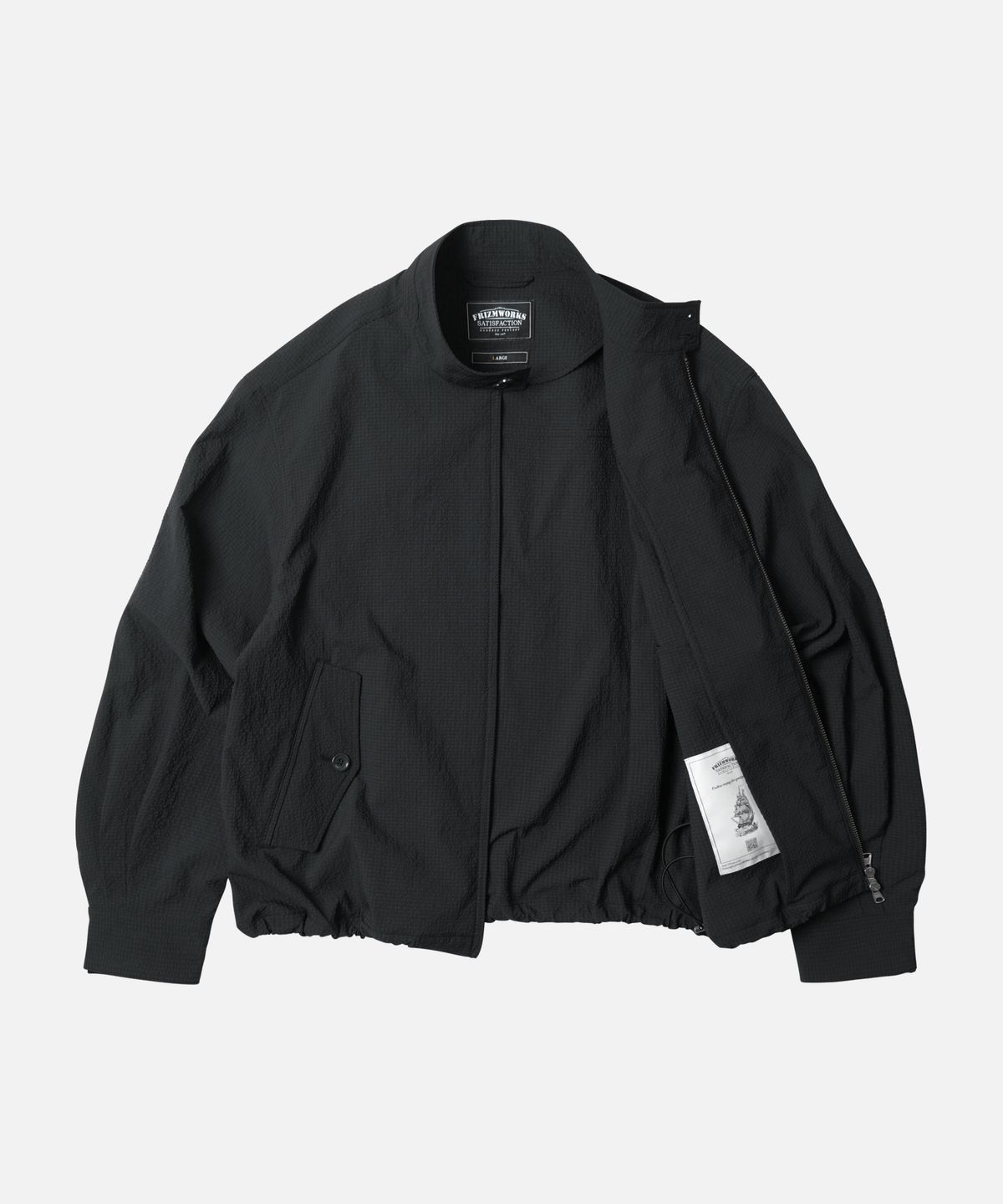 프리즘웍스(FRIZMWORKS) SEERSUCKER BUDDY HARRINGTON JACKET _ BLACK