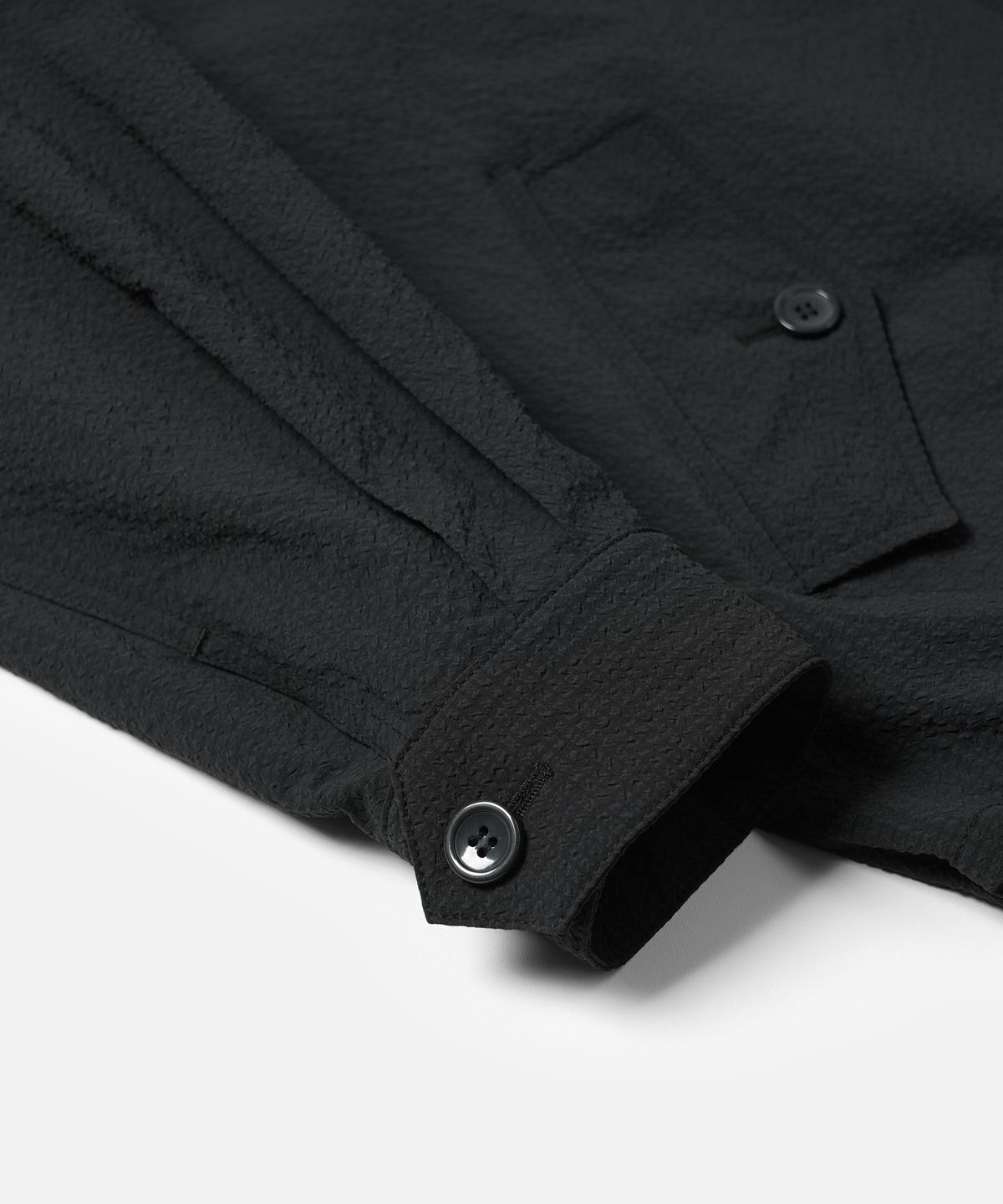프리즘웍스(FRIZMWORKS) SEERSUCKER BUDDY HARRINGTON JACKET _ BLACK