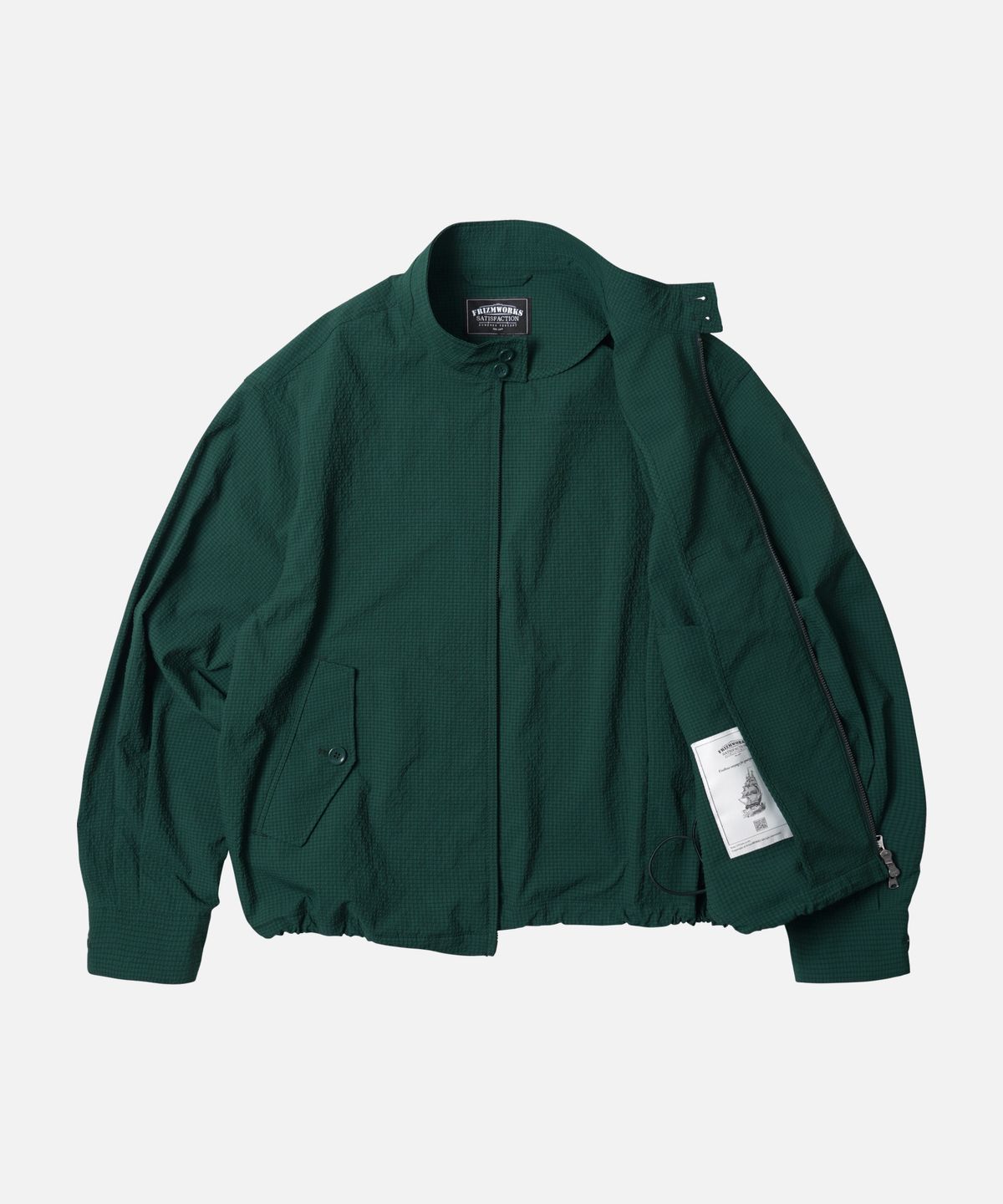 프리즘웍스(FRIZMWORKS) SEERSUCKER BUDDY HARRINGTON JACKET _ DARK GREEN