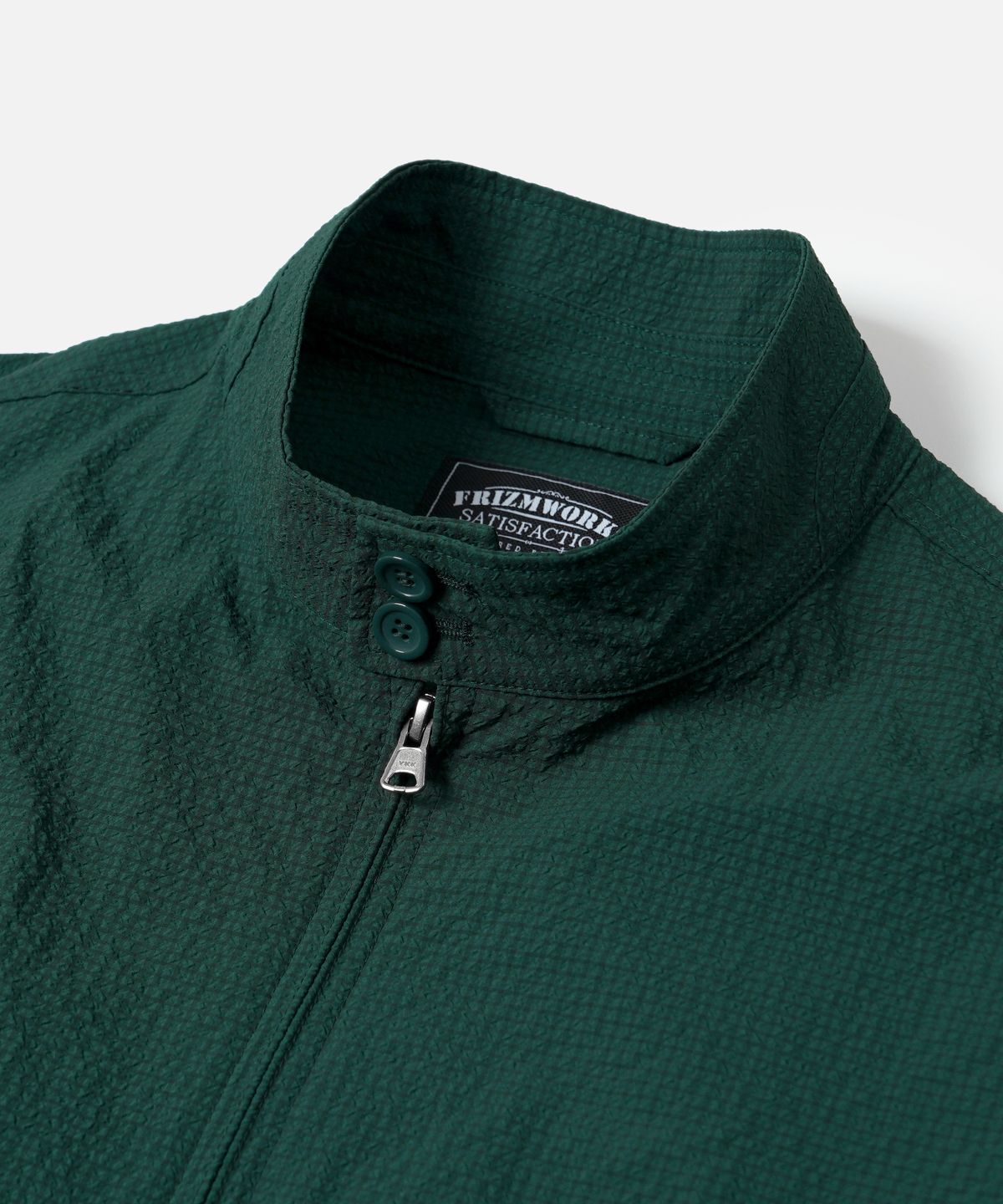 프리즘웍스(FRIZMWORKS) SEERSUCKER BUDDY HARRINGTON JACKET _ DARK GREEN