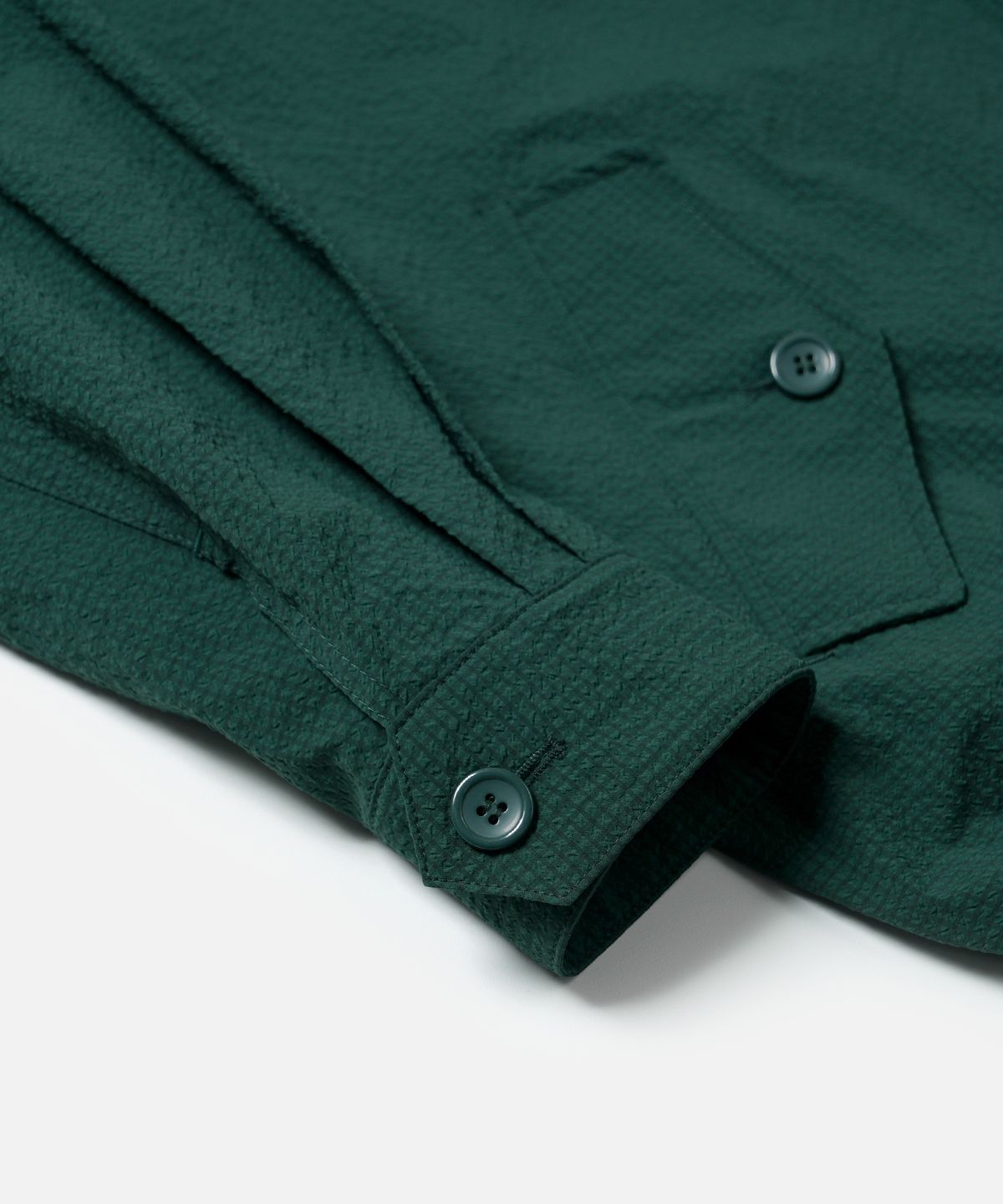 프리즘웍스(FRIZMWORKS) SEERSUCKER BUDDY HARRINGTON JACKET _ DARK GREEN