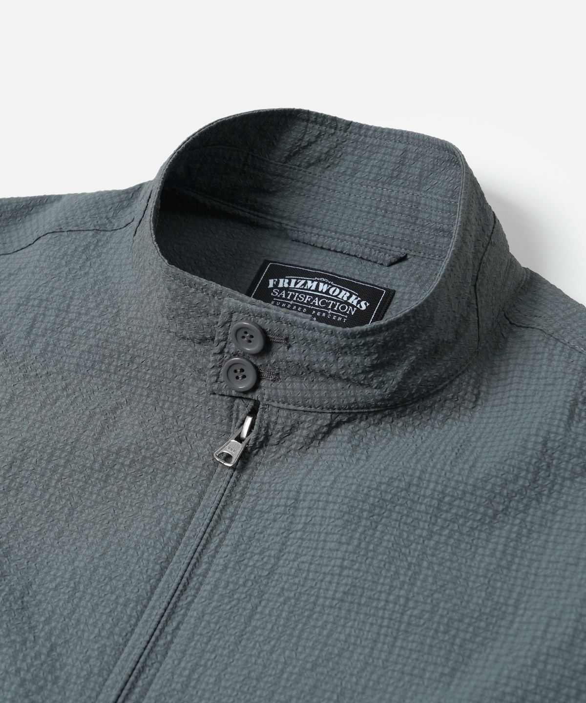 프리즘웍스(FRIZMWORKS) SEERSUCKER BUDDY HARRINGTON JACKET _ BLUE GRAY