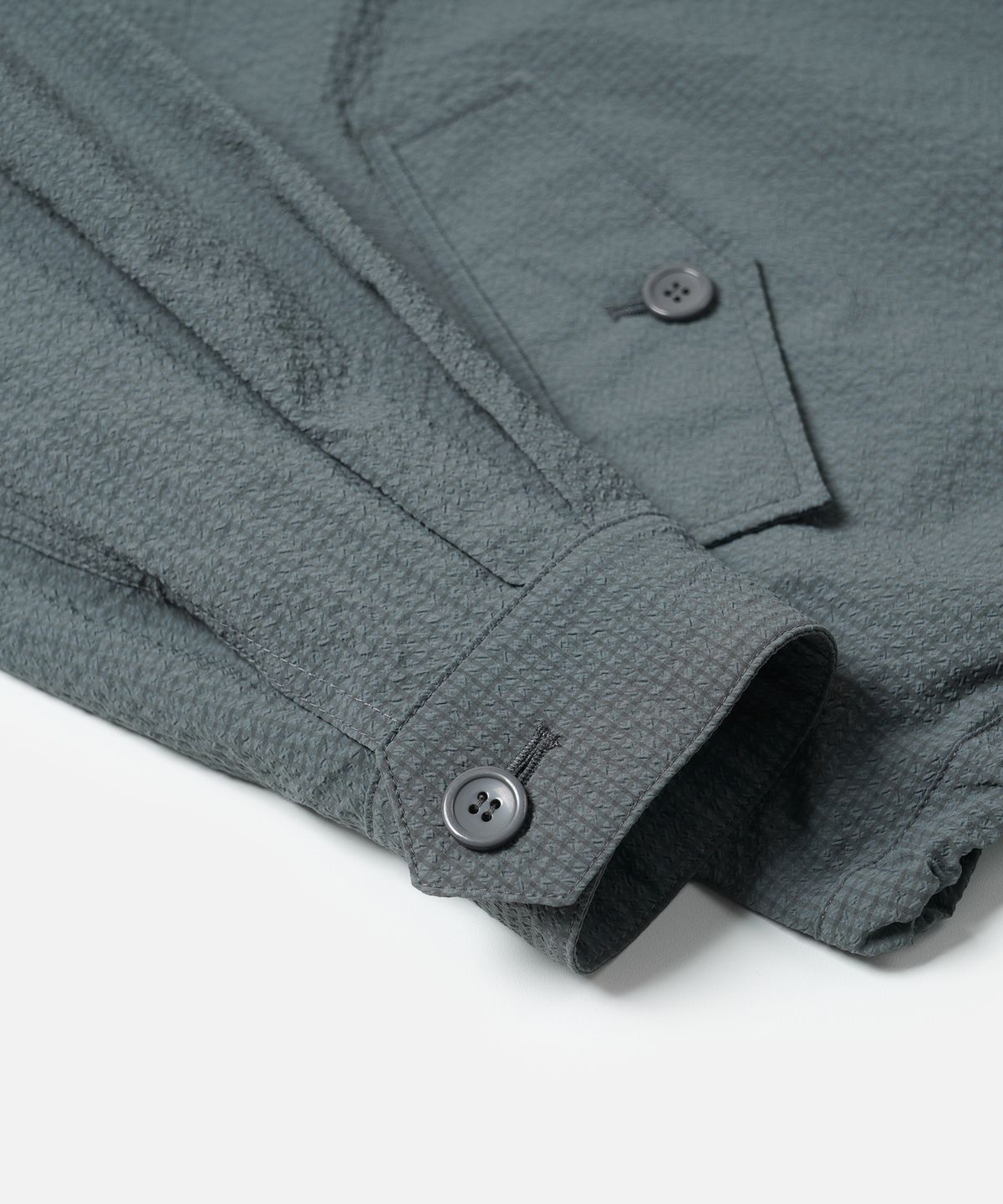 프리즘웍스(FRIZMWORKS) SEERSUCKER BUDDY HARRINGTON JACKET _ BLUE GRAY