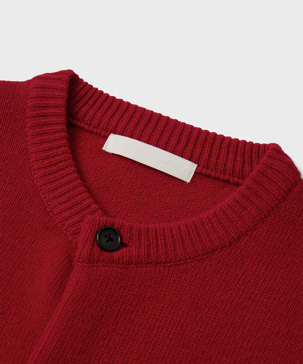 브랜디드(BRANDED) AFTER ROUND CROP CARDIGAN [RED]