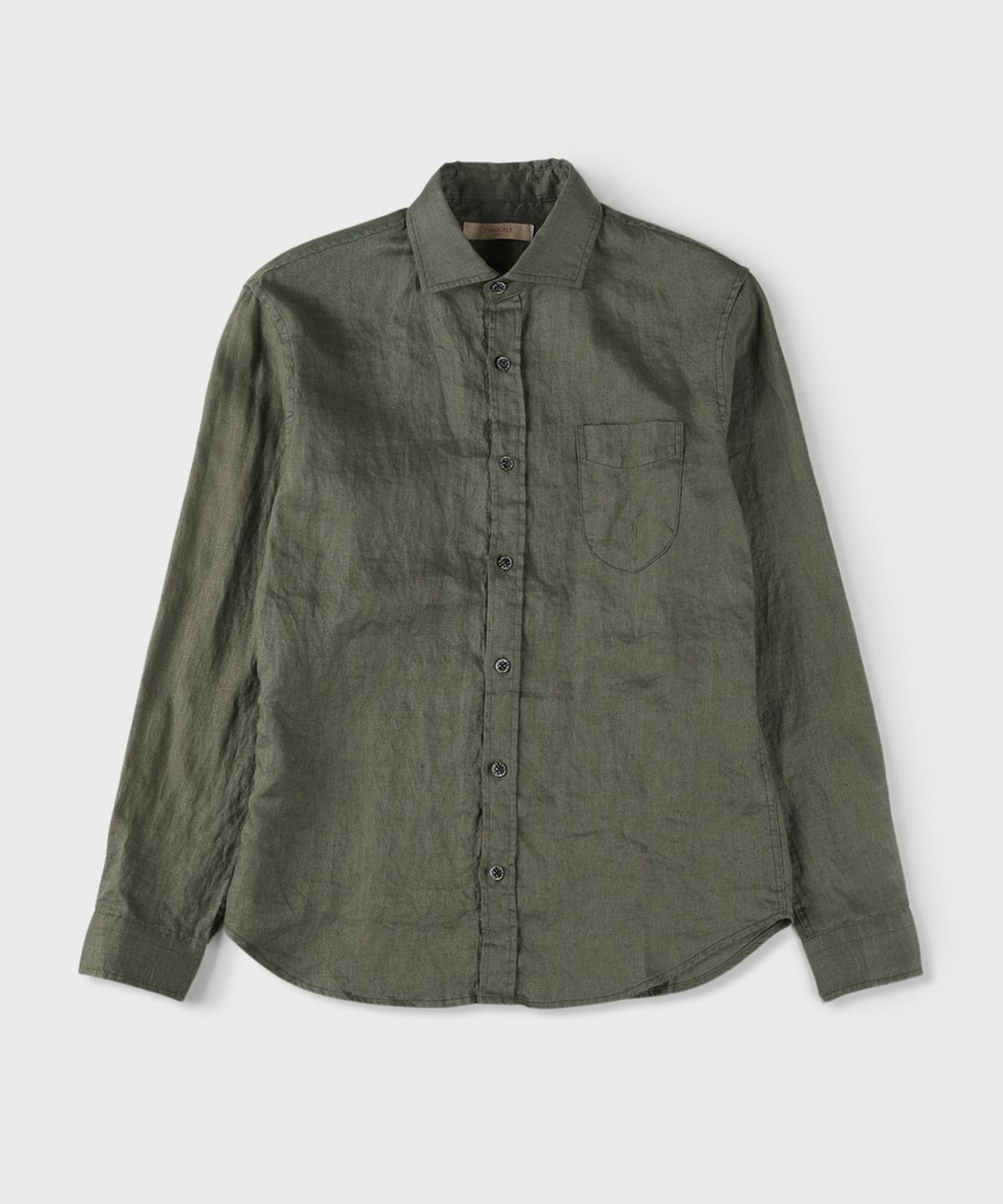 빠니깔레(PANICALE) 카키 리넨 포켓 셔츠