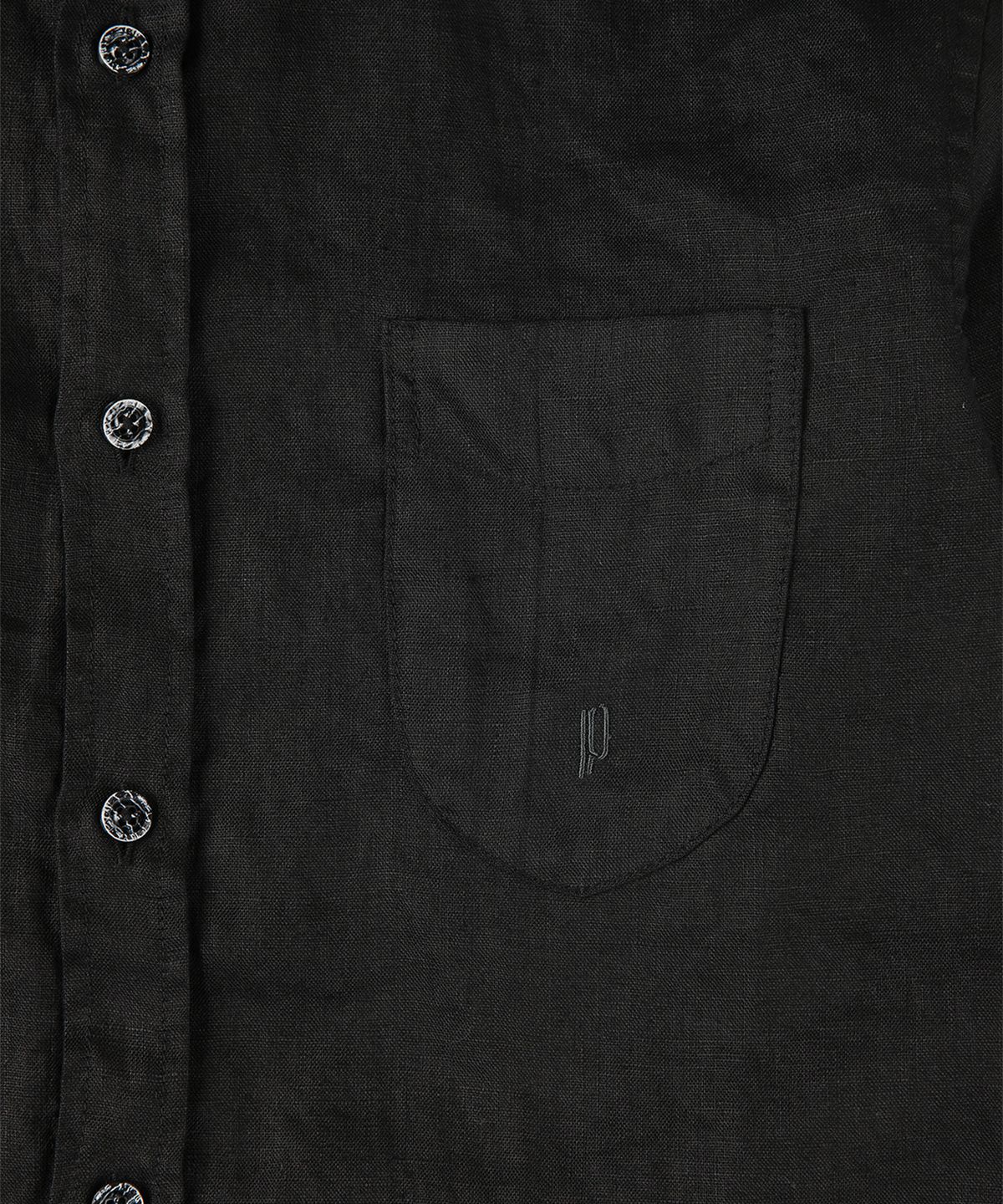 빠니깔레(PANICALE) 블랙 리넨 포켓 셔츠