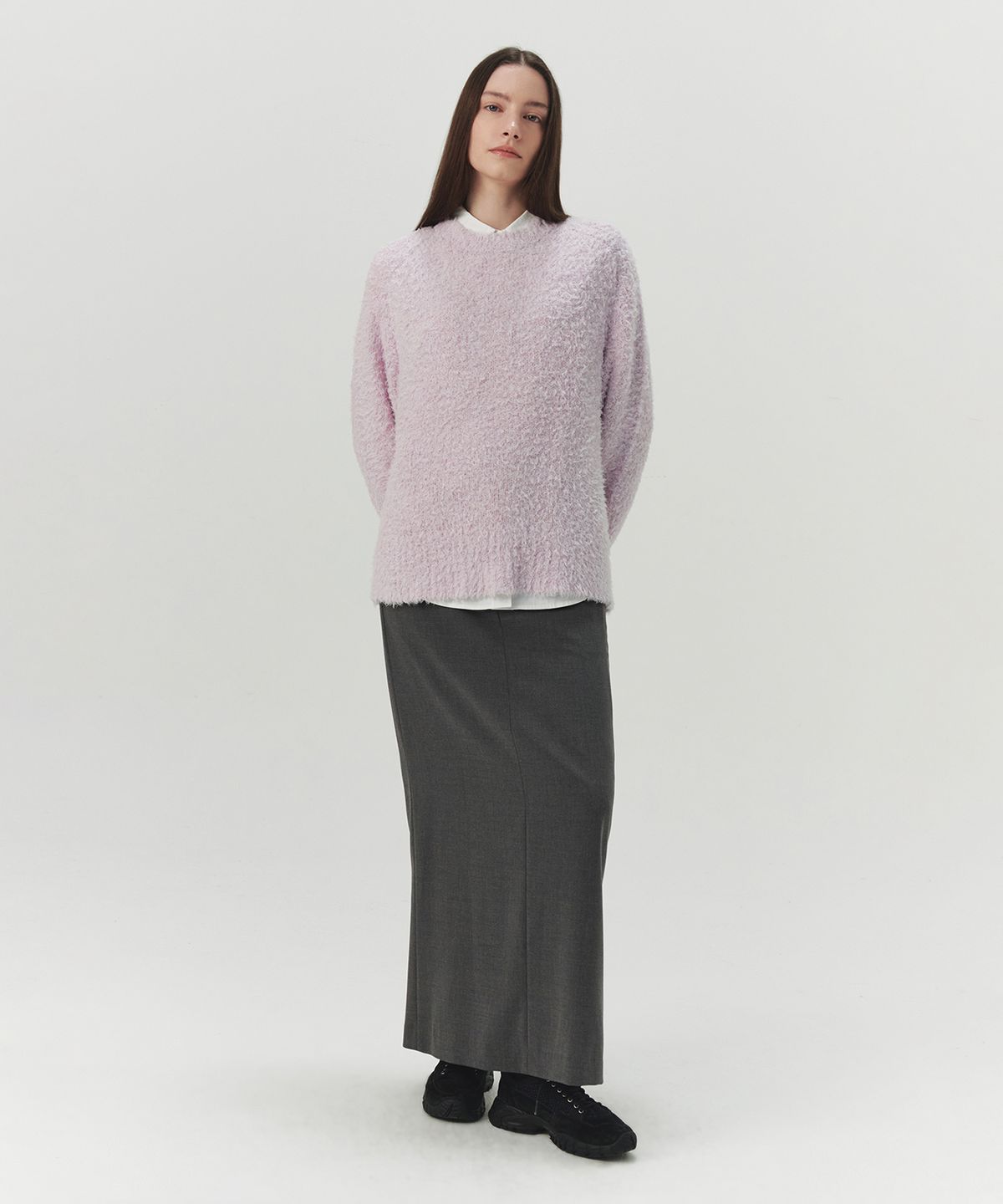 르바(LEVAR) Fluffy Round Knit - Lilac