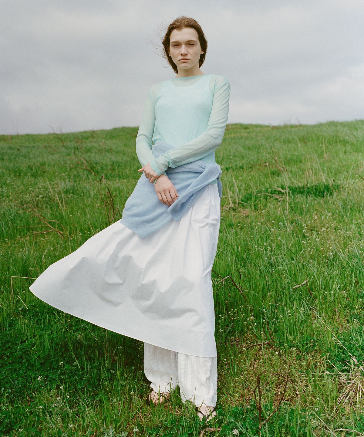 르바(LEVAR) Layered Long Sleeve T-shirt - Light mint