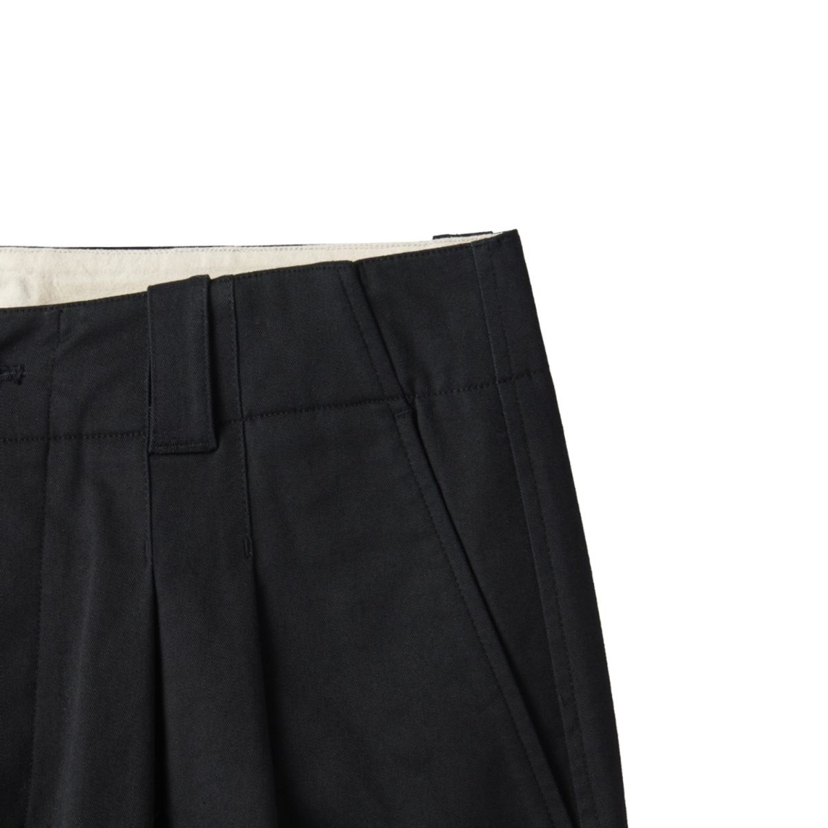 브롬톤 런던(BROMPTON LONDON) TWO TUCK WIDE TROUSERS - BLACK (P241MPT502)