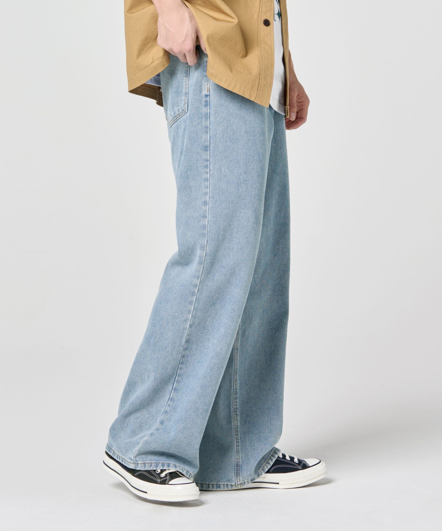 │Odd Studio│ Diagonal cut wide denim pants LIGHT BLUE OO4M MUSINSA | AGOD Wide Denim Pants [Light Blue]