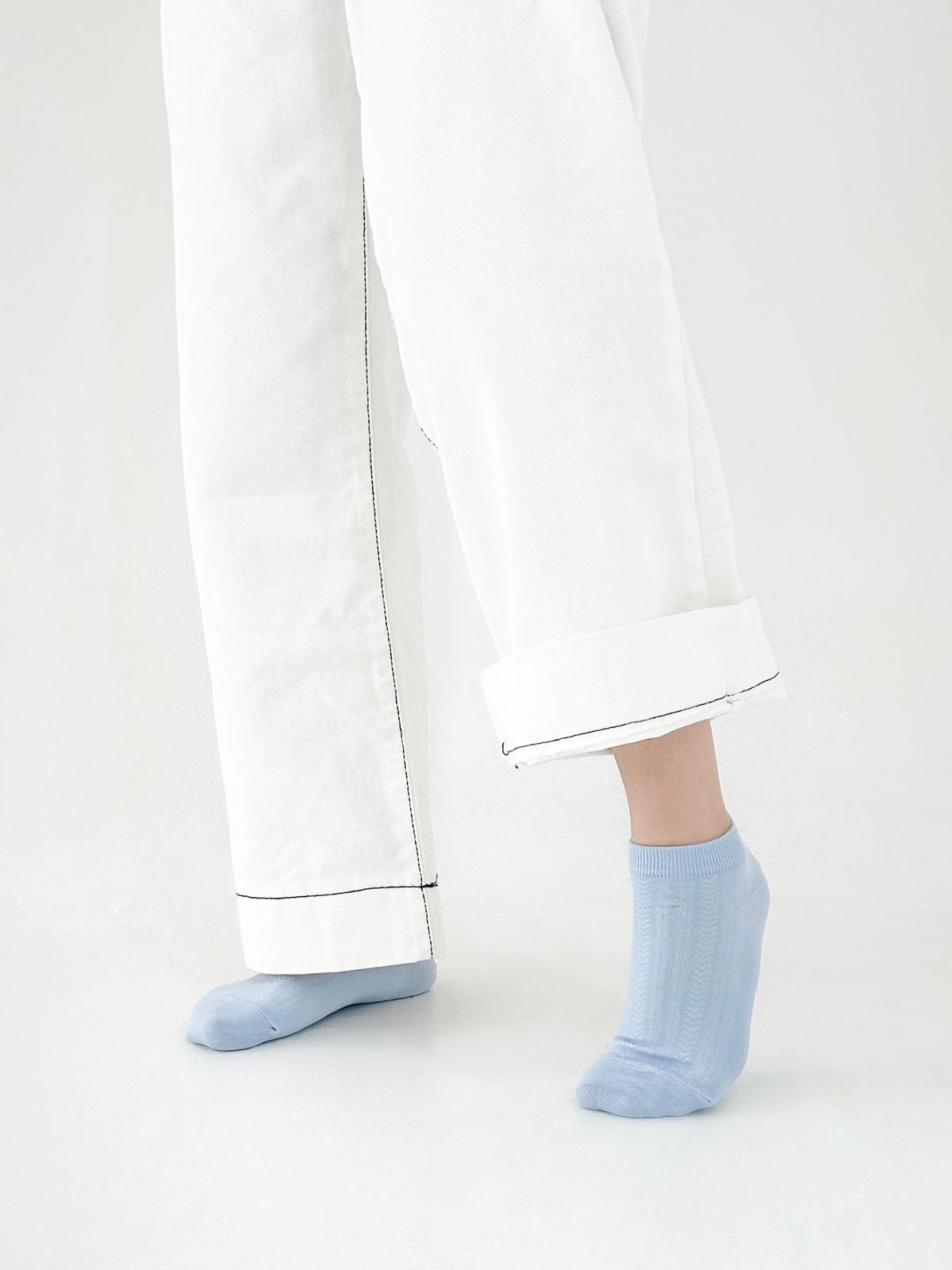 옐로우삭스(YELLOWSOCKS) 앵클삭스 펀칭 파스텔 스카이