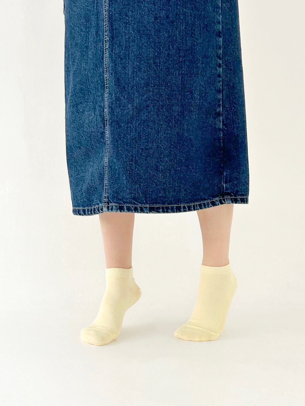 옐로우삭스(YELLOWSOCKS) 앵클삭스 펀칭 파스텔 옐로우