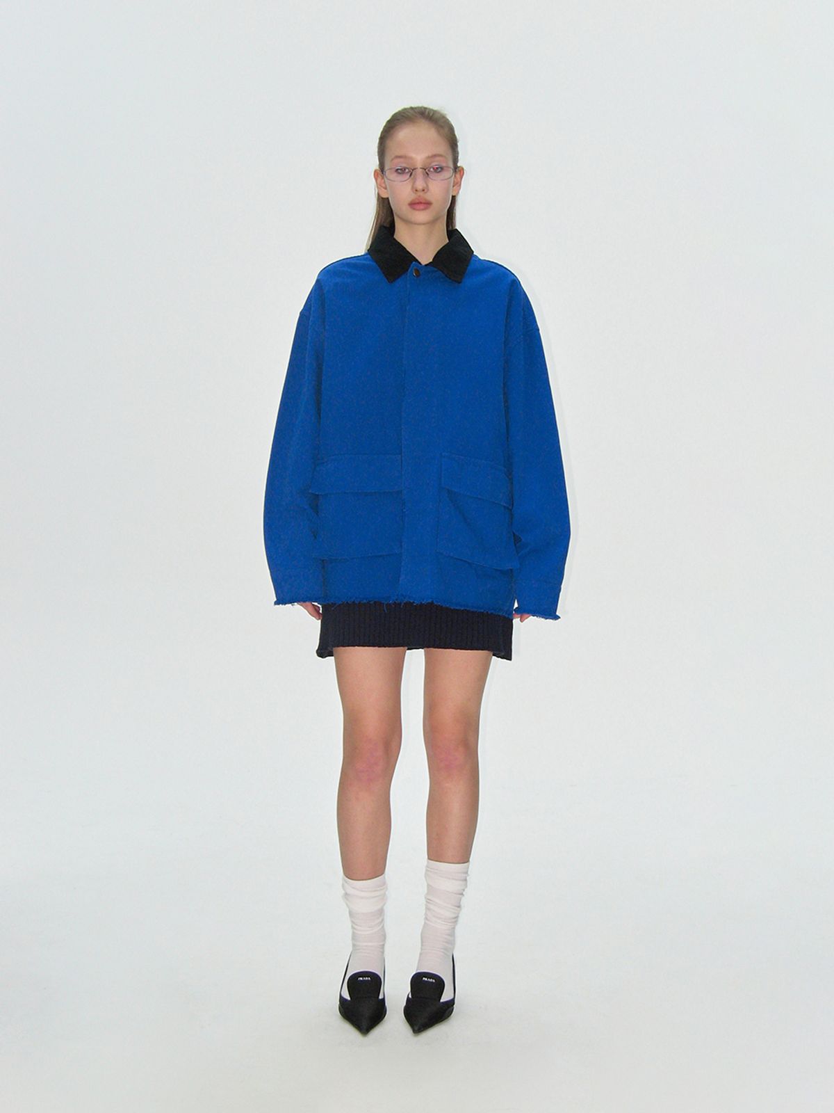 플리즈프로젝트(PLZPROJECT) DUSTY DESTROYED JACKET, BLUE