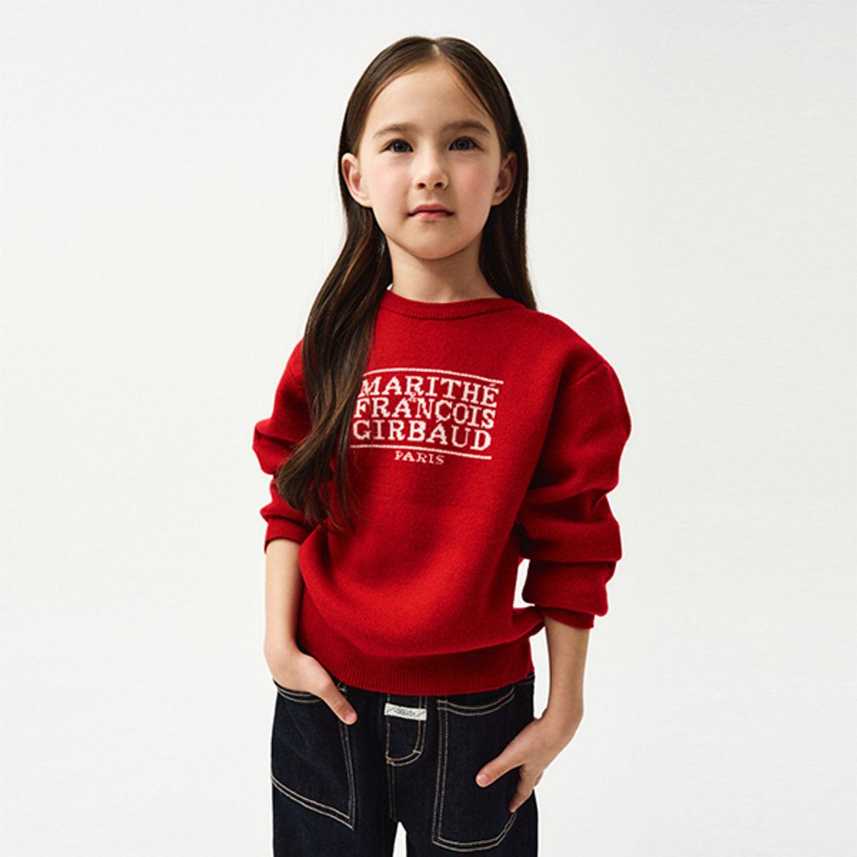 마리떼 키즈(MARITHÉ KIDS) ENFANT CLASSIC LOGO KNIT PULLOVER red