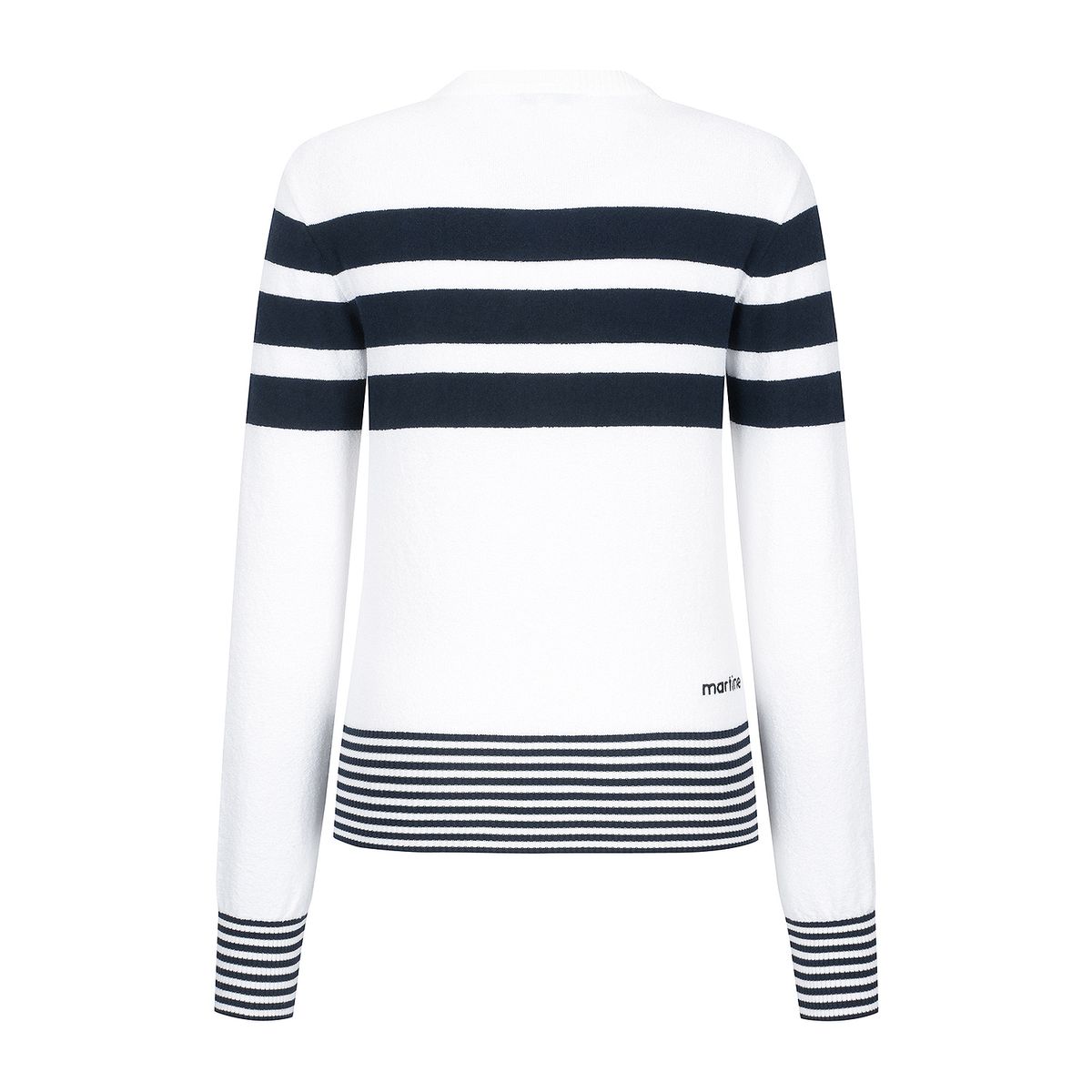 마틴골프(MARTINE GOLF) Stripe Boat Neck Knit_O/White