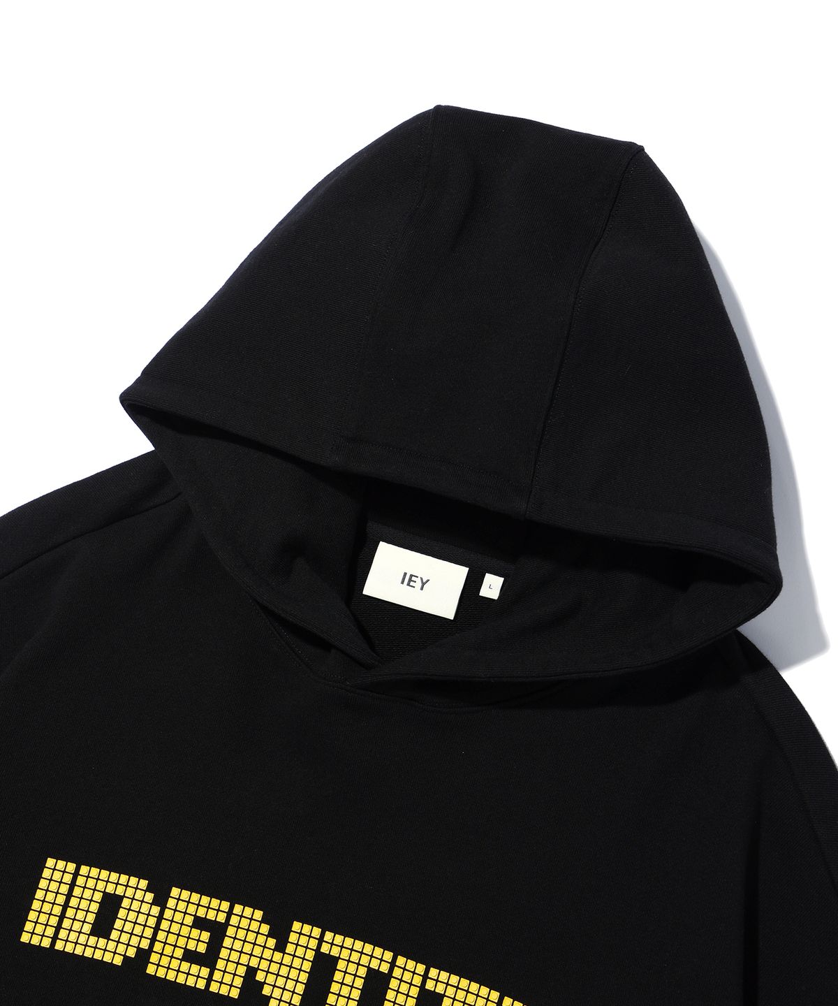 이에이(IEY) IDENTITY BLOCK HOODIE Black