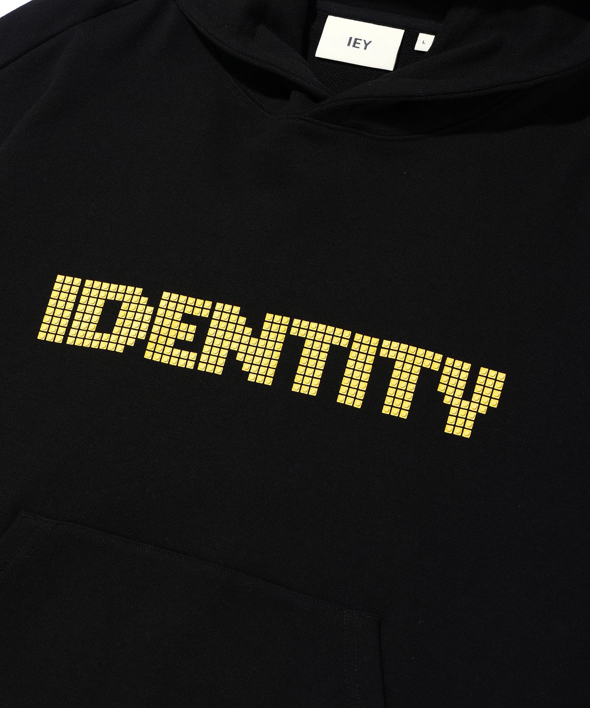 이에이(IEY) IDENTITY BLOCK HOODIE Black