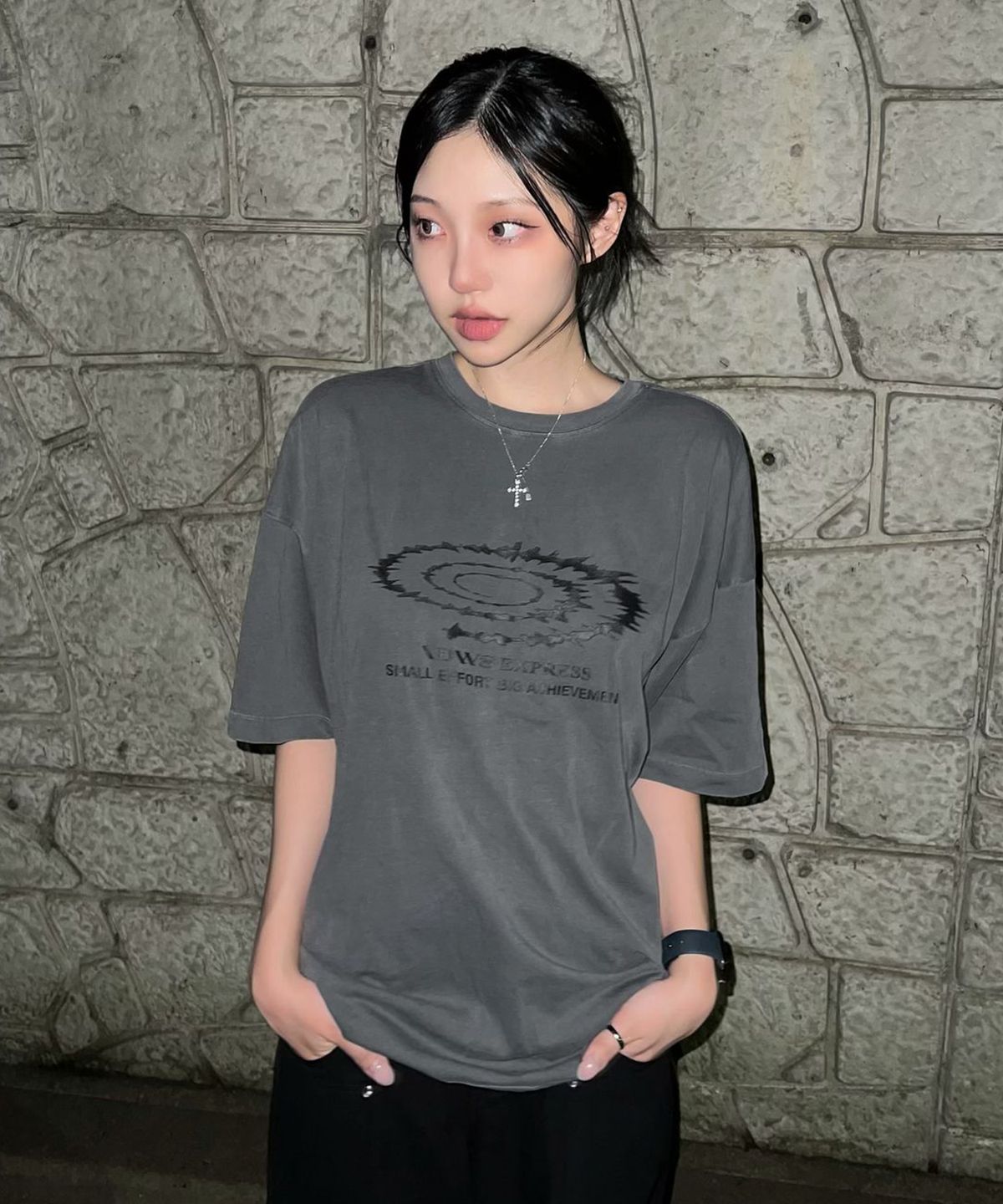 아이돈워너셀(IDWS) Swift Symbol Dying T-Shirt Gray