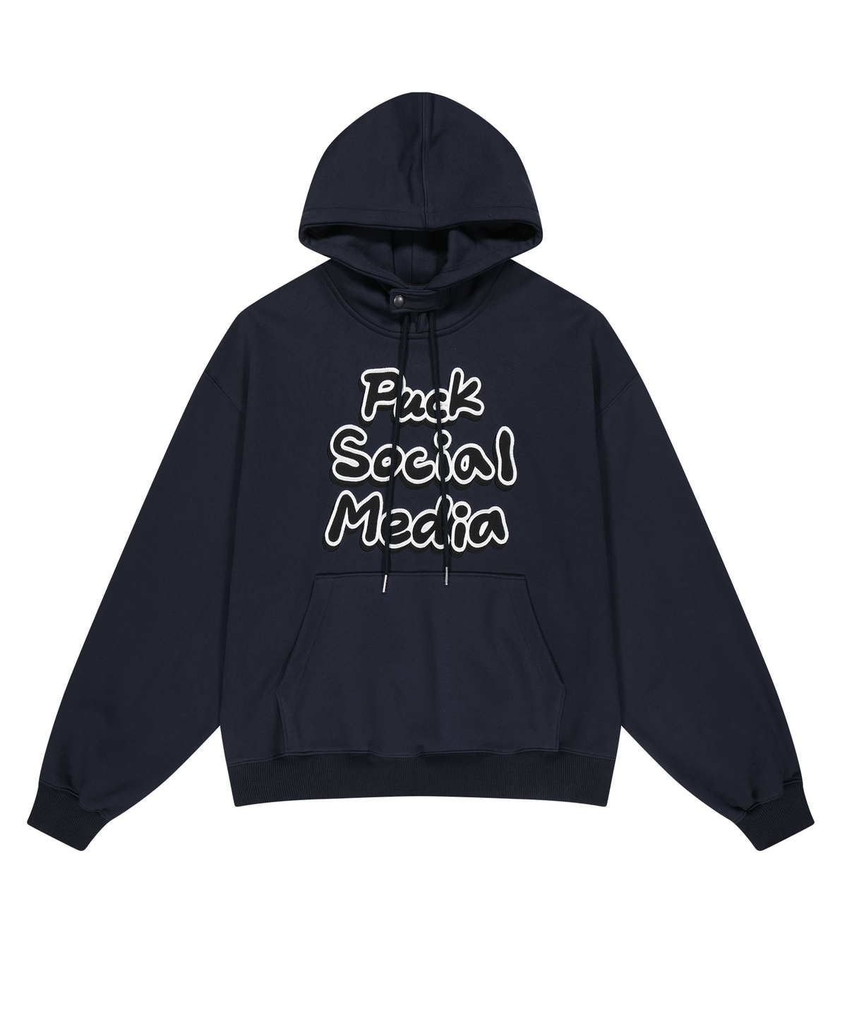 왓더퍽(WHATHEPUCK) 소셜 후드 네이비